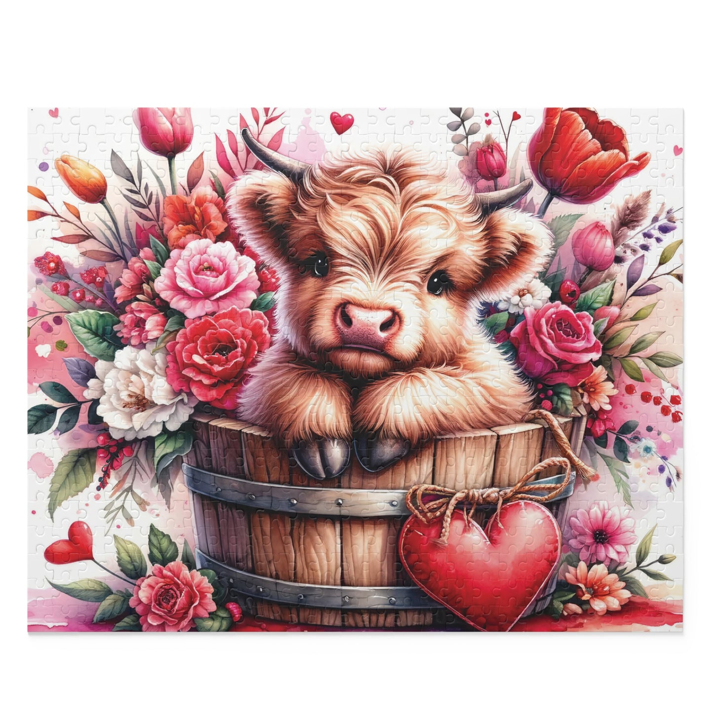 Personalised/Non-Personalised Puzzle, Highland Cow (120, 252, 500-Piece)