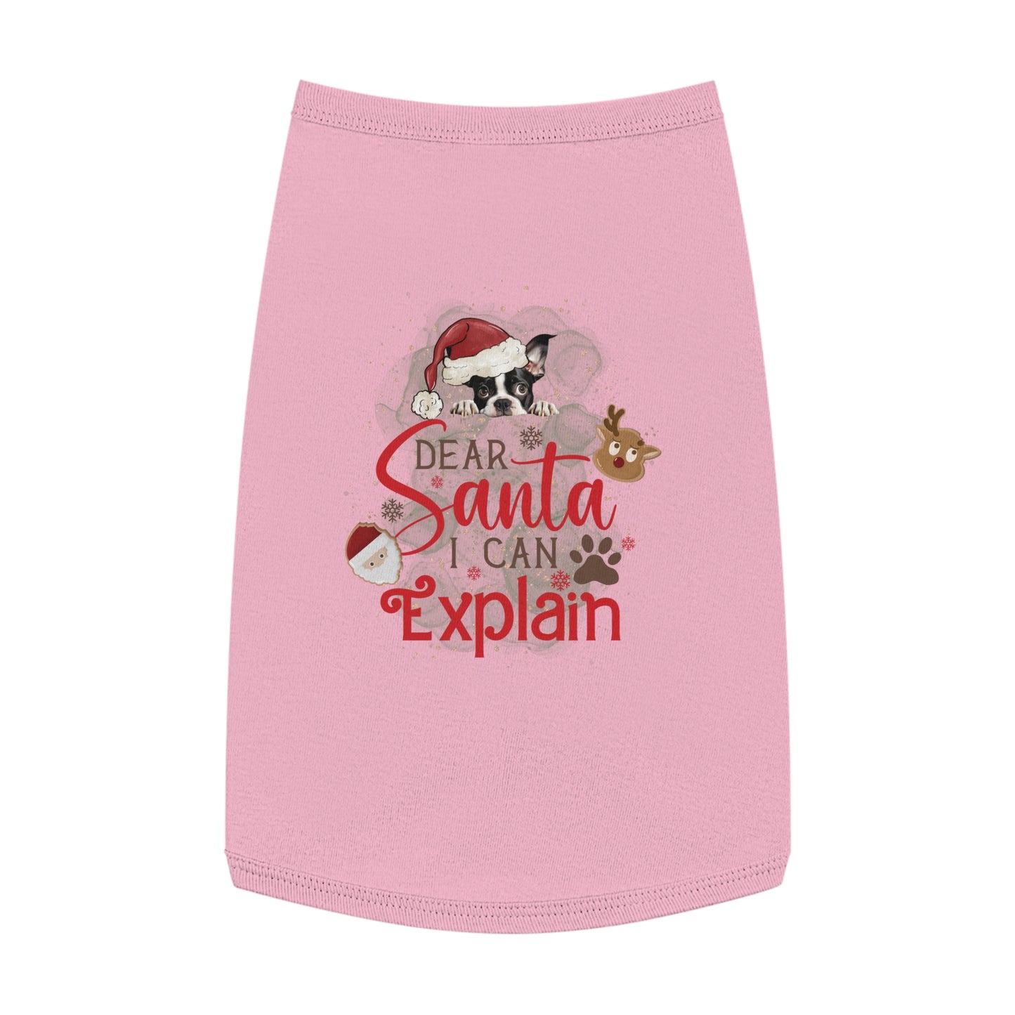 Pet Tank Top, Santa I Can Explain, Christmas Pet Tank Top