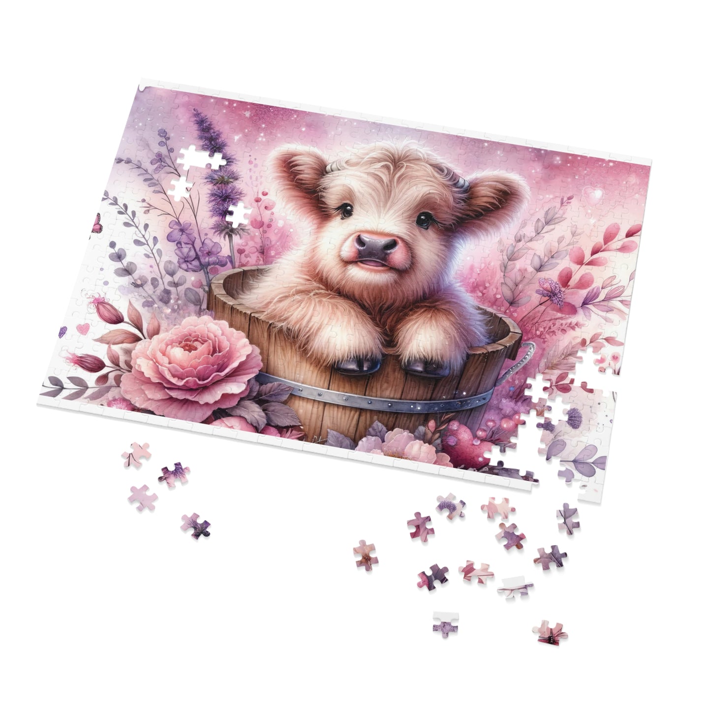 Jigsaw Puzzle, Highland Cow, Personalised/Non-Personalised (30, 110, 252, 500,1000-Piece)