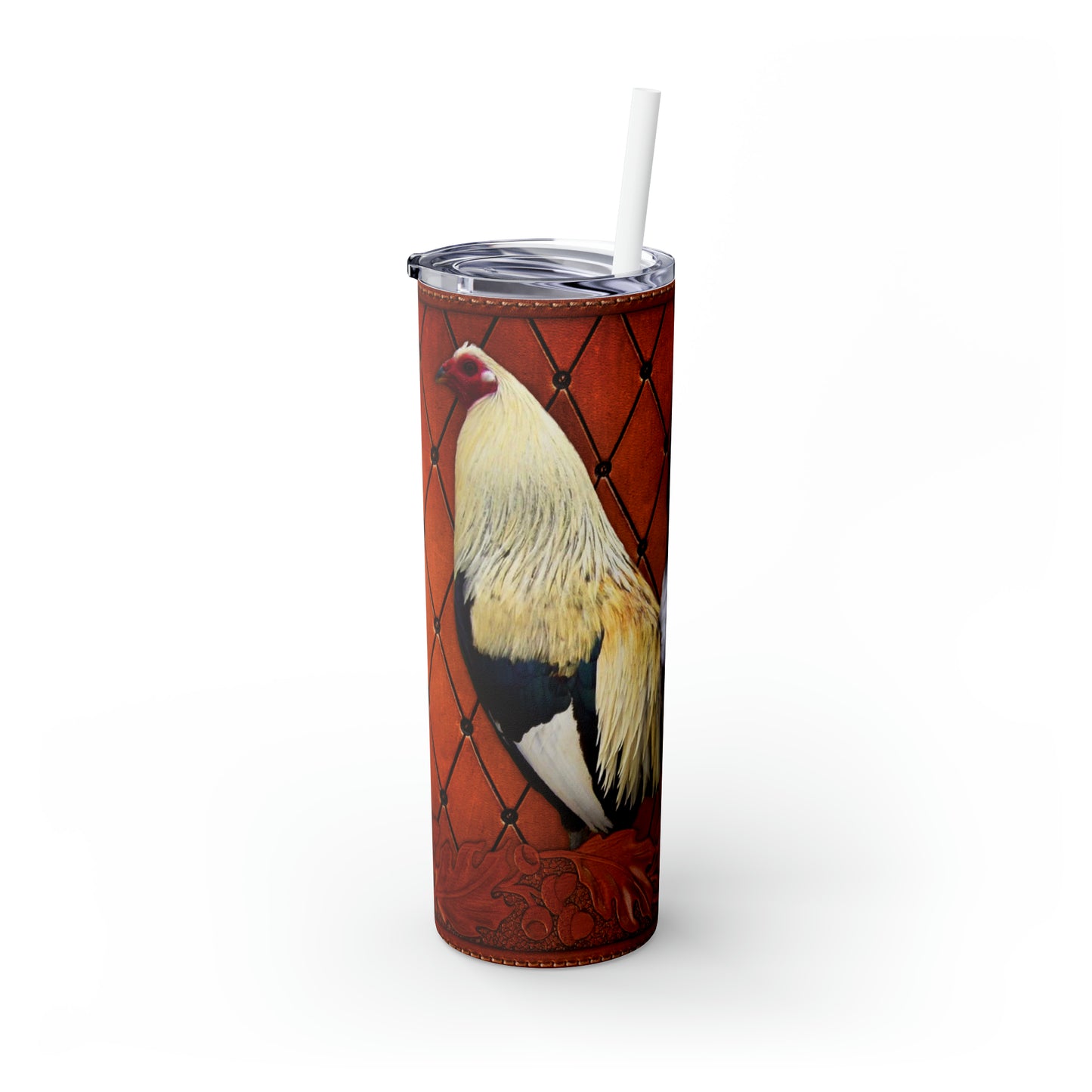 Skinny Tumbler with Straw, 20oz Rooster, awd-429