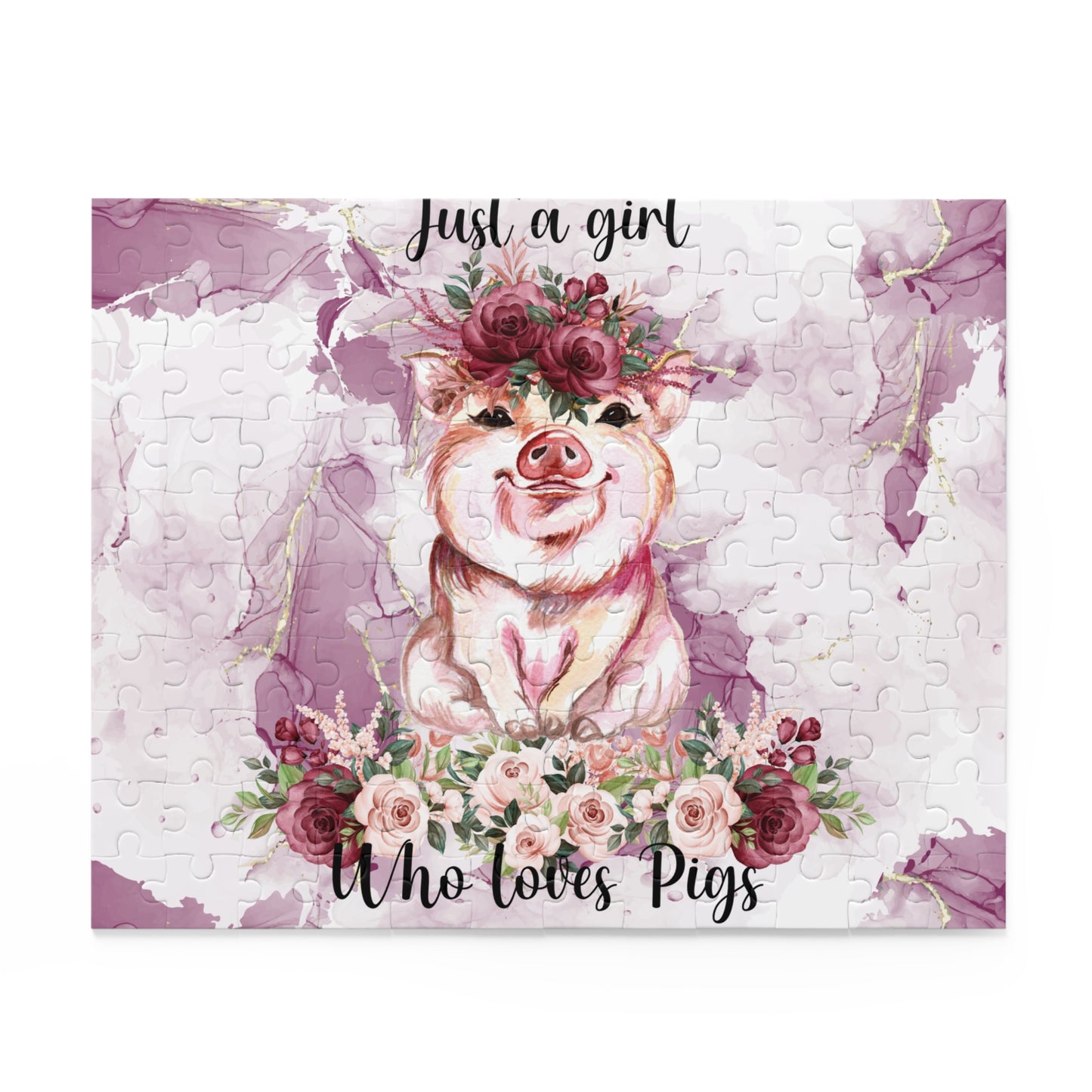 Personalised/Non-Personalised Puzzle, Just a Girl Who Loves Pigs (120, 252, 500-Piece)