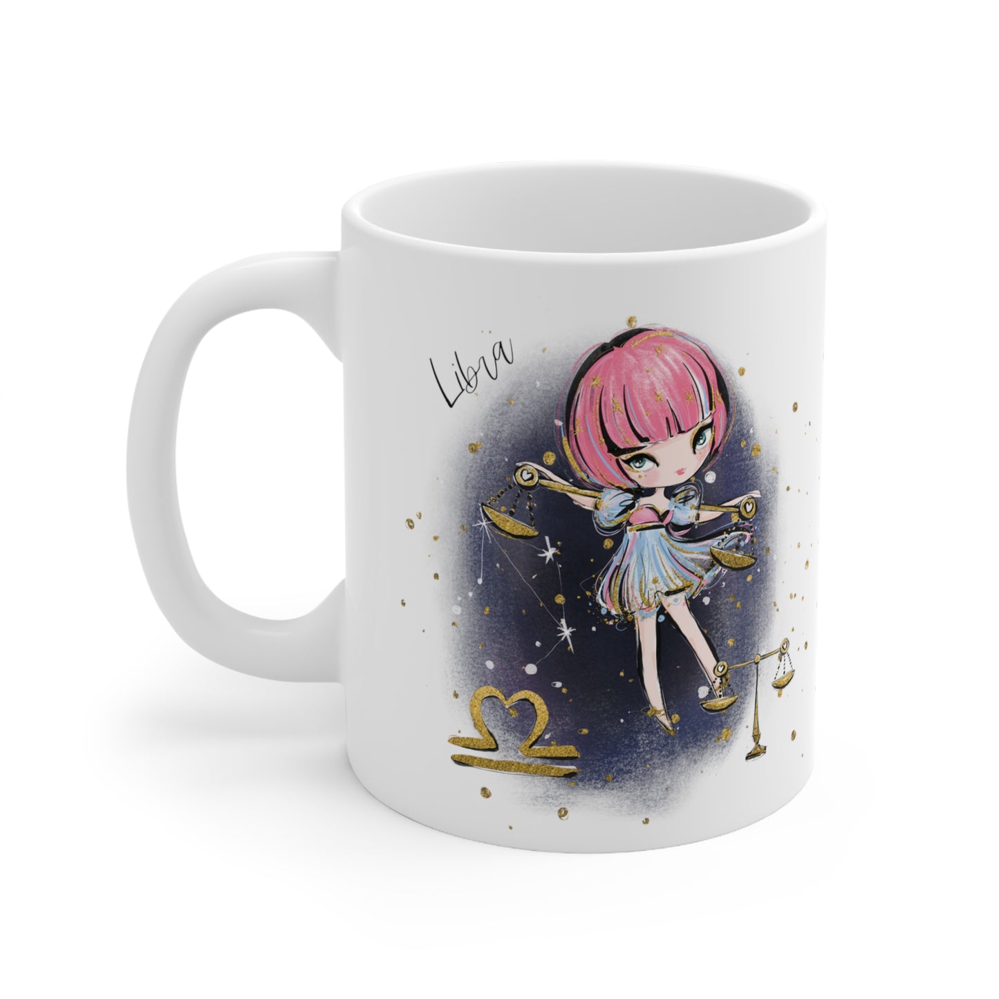 Personalised/Non Personalised Zodiac Sign, Libra, Ceramic Mug 11oz