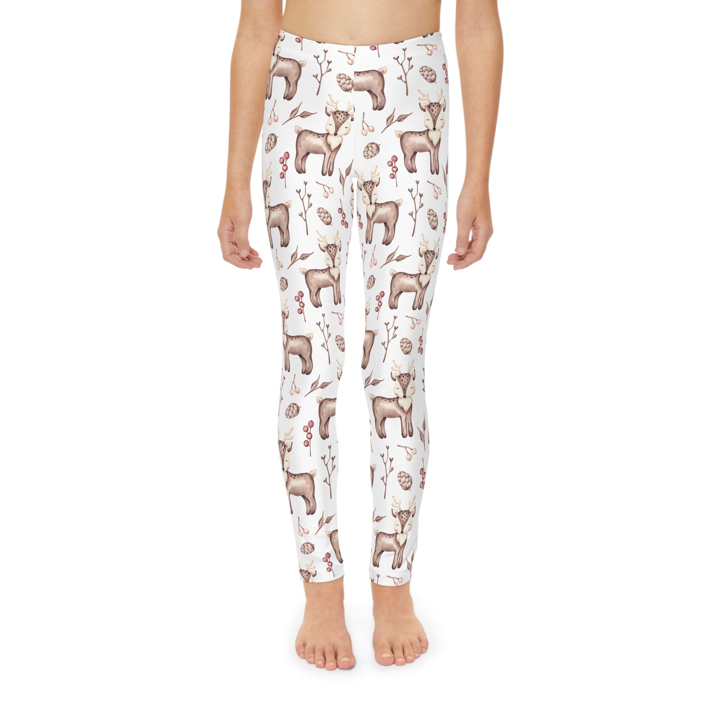 Youth Full-Length Leggings, Deer Design