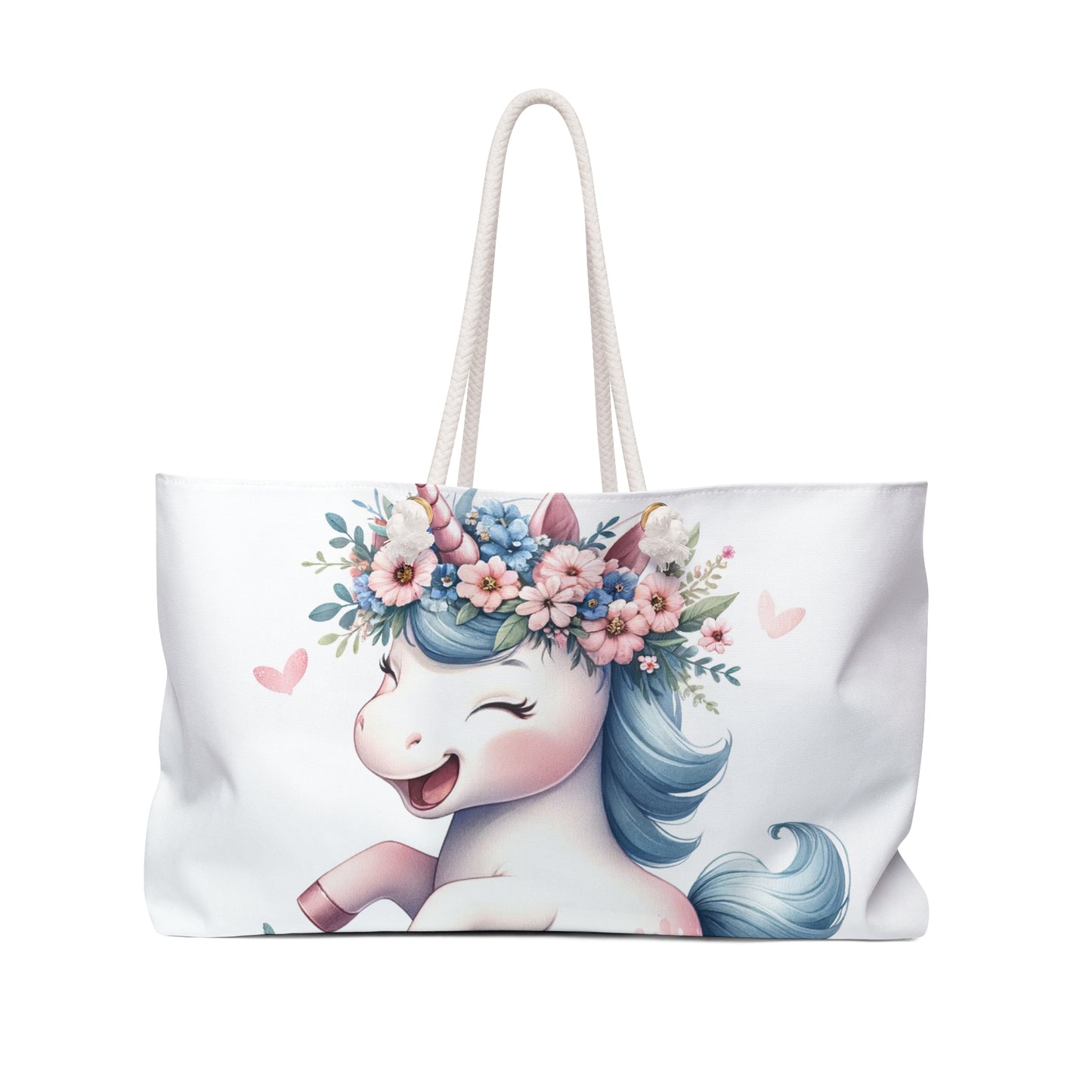 Personalised/Non-Personalised Weekender Bag, Unicorn, Large Weekender Bag, Beach Bag, Book Bag