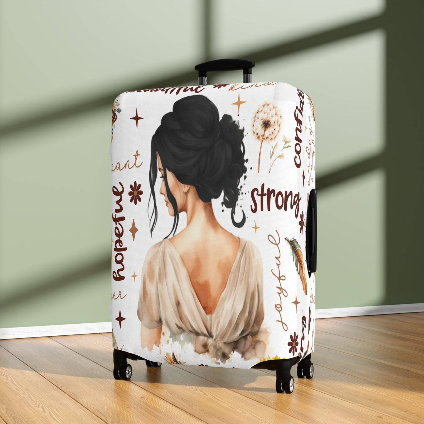 Luggage Cover, Affirmations, Black Hair, awd-502