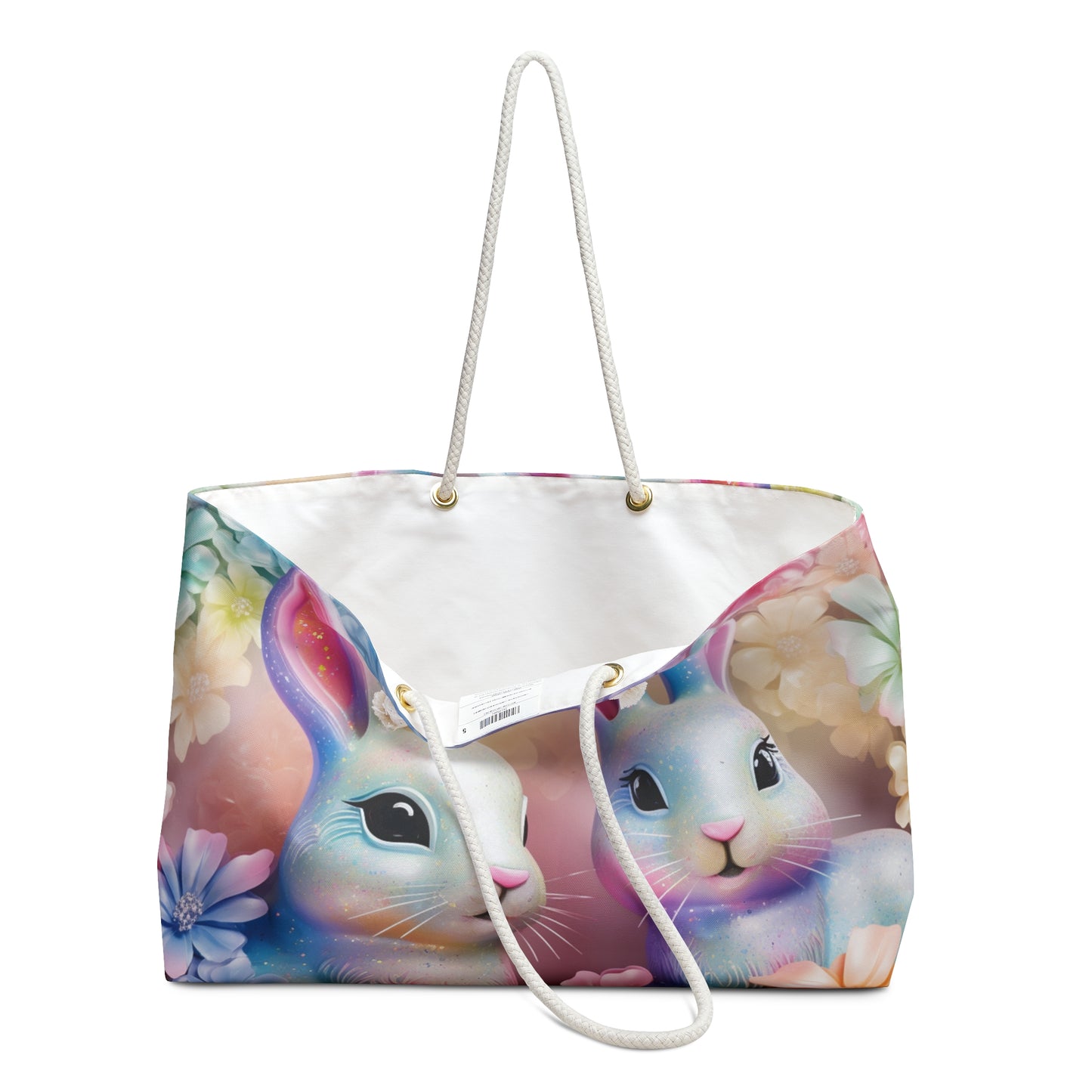 Personalised/Non-Personalised Weekender Bag, Rabbits, Large Weekender Bag, Beach Bag, Book Bag