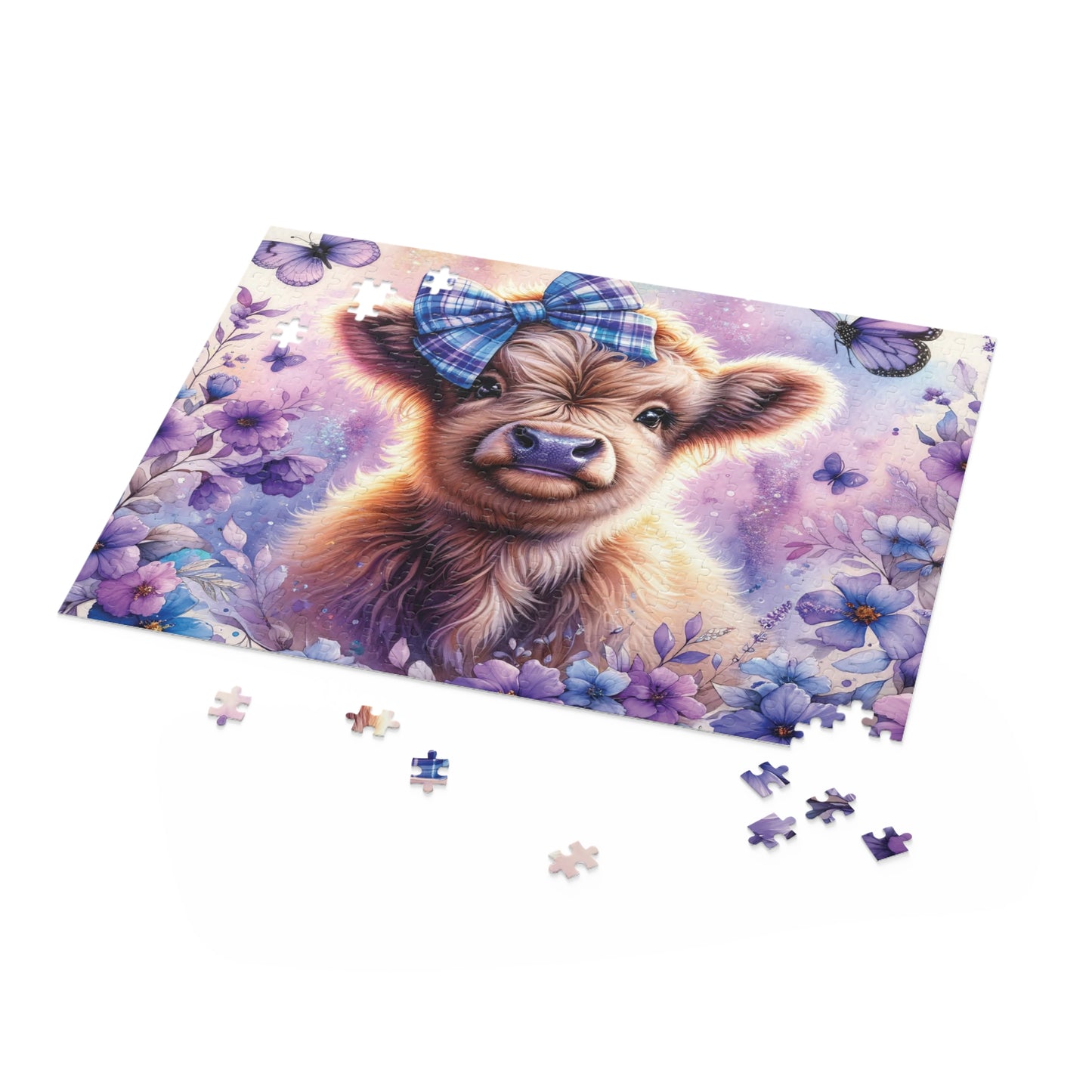 Personalised/Non-Personalised Puzzle, Highland Cow (120, 252, 500-Piece)