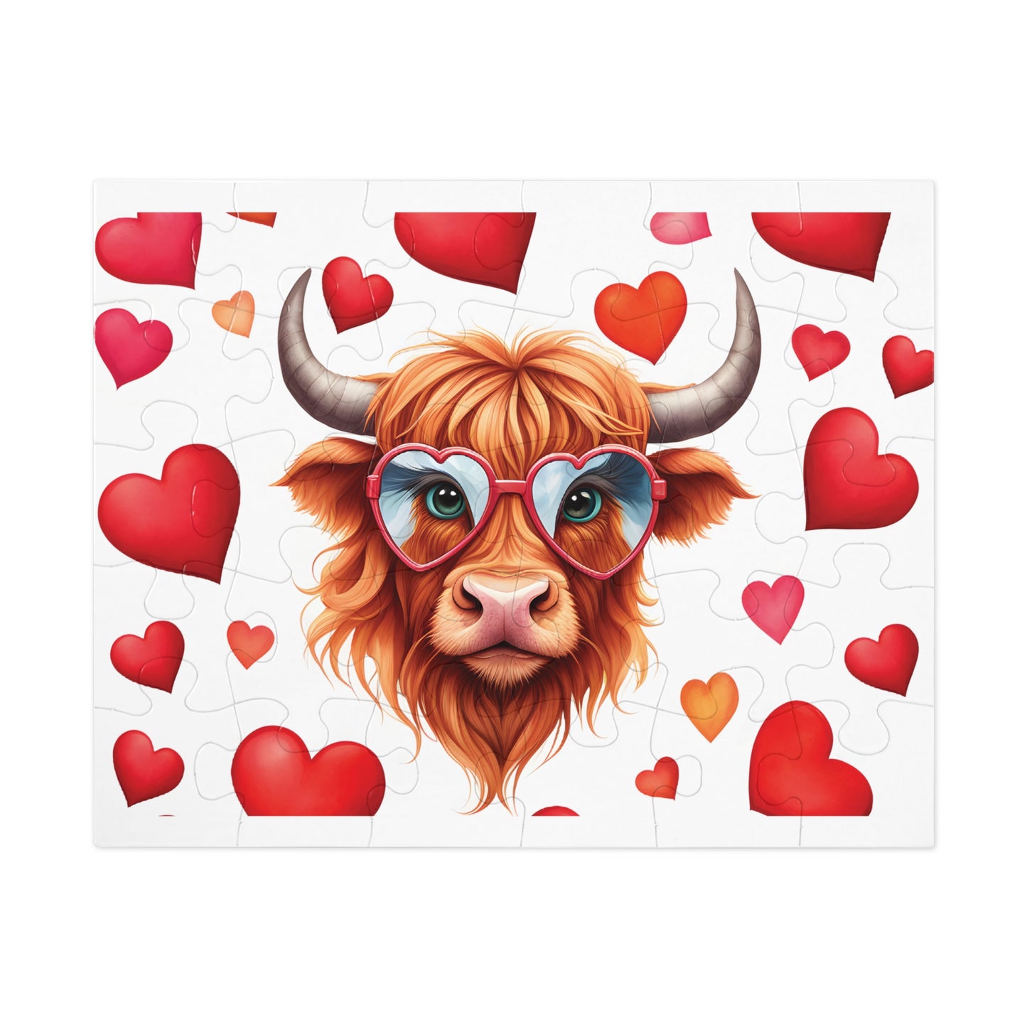 Jigsaw Puzzle, Highland Cow, Personalised/Non-Personalised (30, 110, 252, 500,1000-Piece)