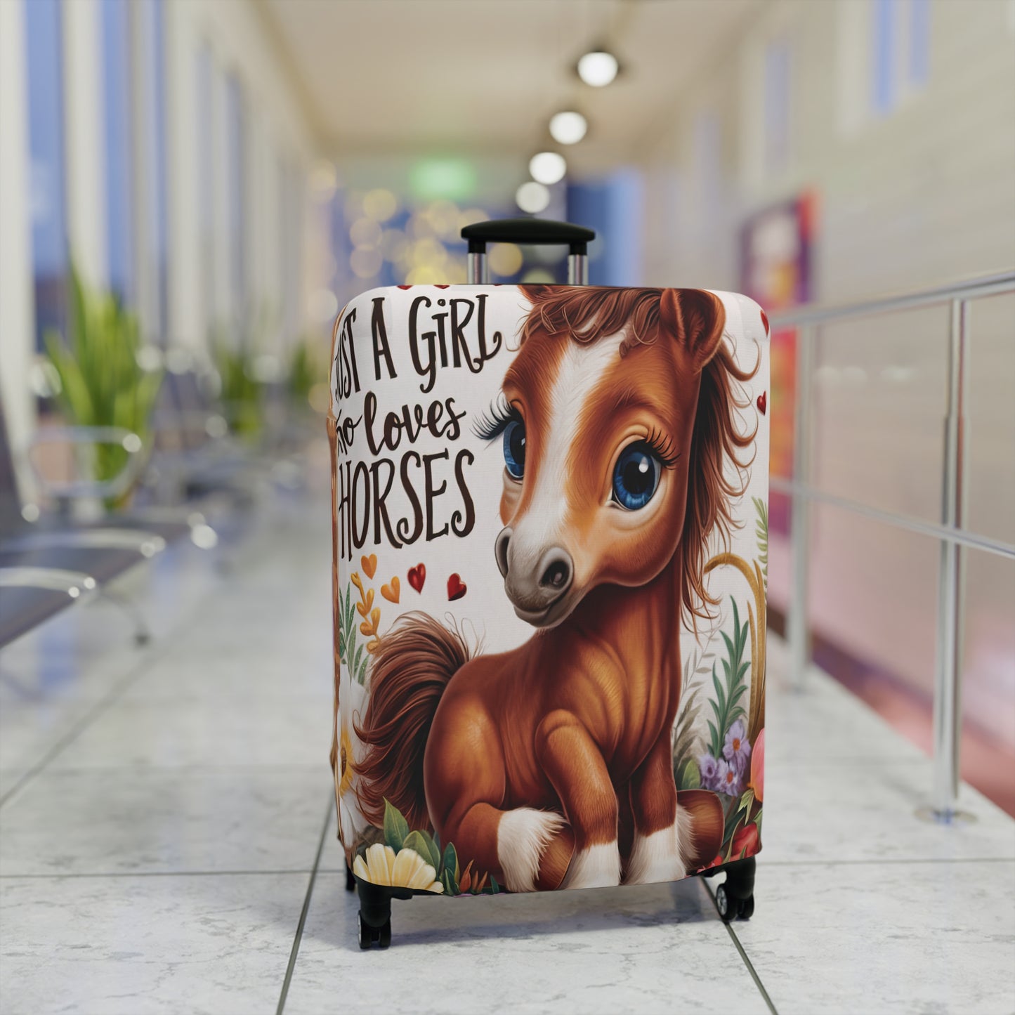 Luggage Cover, Just a Girl who Loves Horses, awd-3094