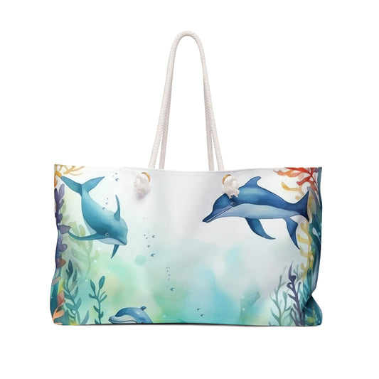 Weekender Bag, Dolphin, Large Weekender Bag, Beach Bag