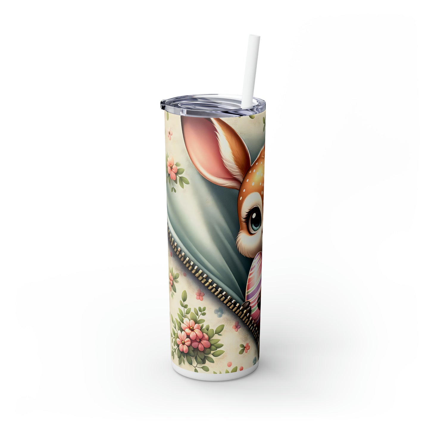 Skinny Tumbler with Straw, 20oz, Easter, Baby Deer, awd-1268