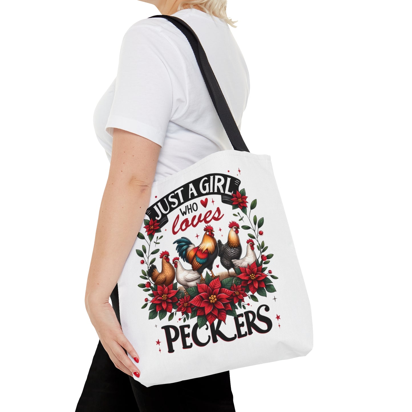 Tote Bag, Chicken, Just a Girl who loves Peckers, Personalised/Non-Personalised Tote bag