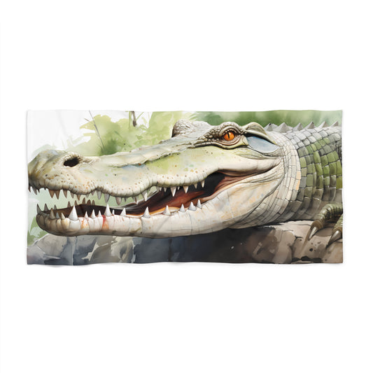 Beach Towel, Australian Animals, Crocodile, Polycotton Towel, 2 sizes Available