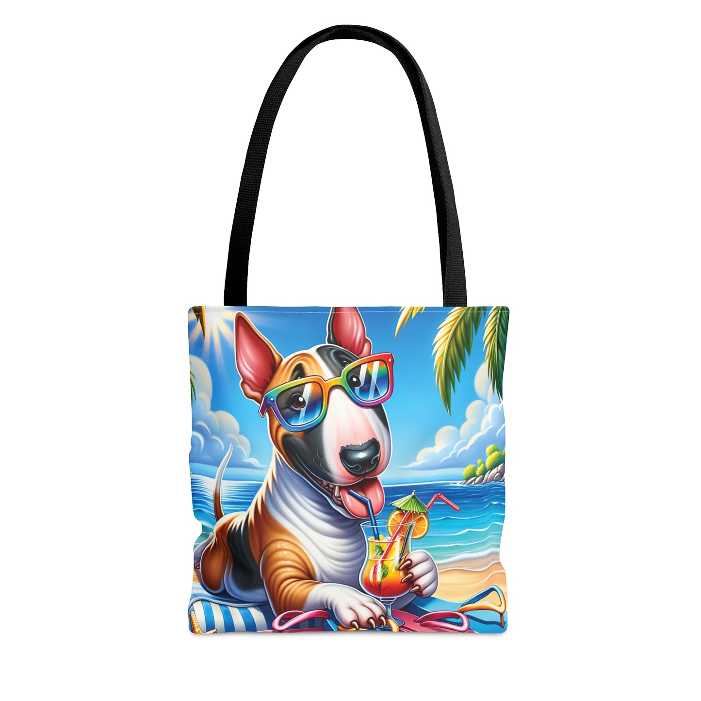 Tote Bag, Dog on Beach, Bull Terrier, Tote bag,  awd-1201