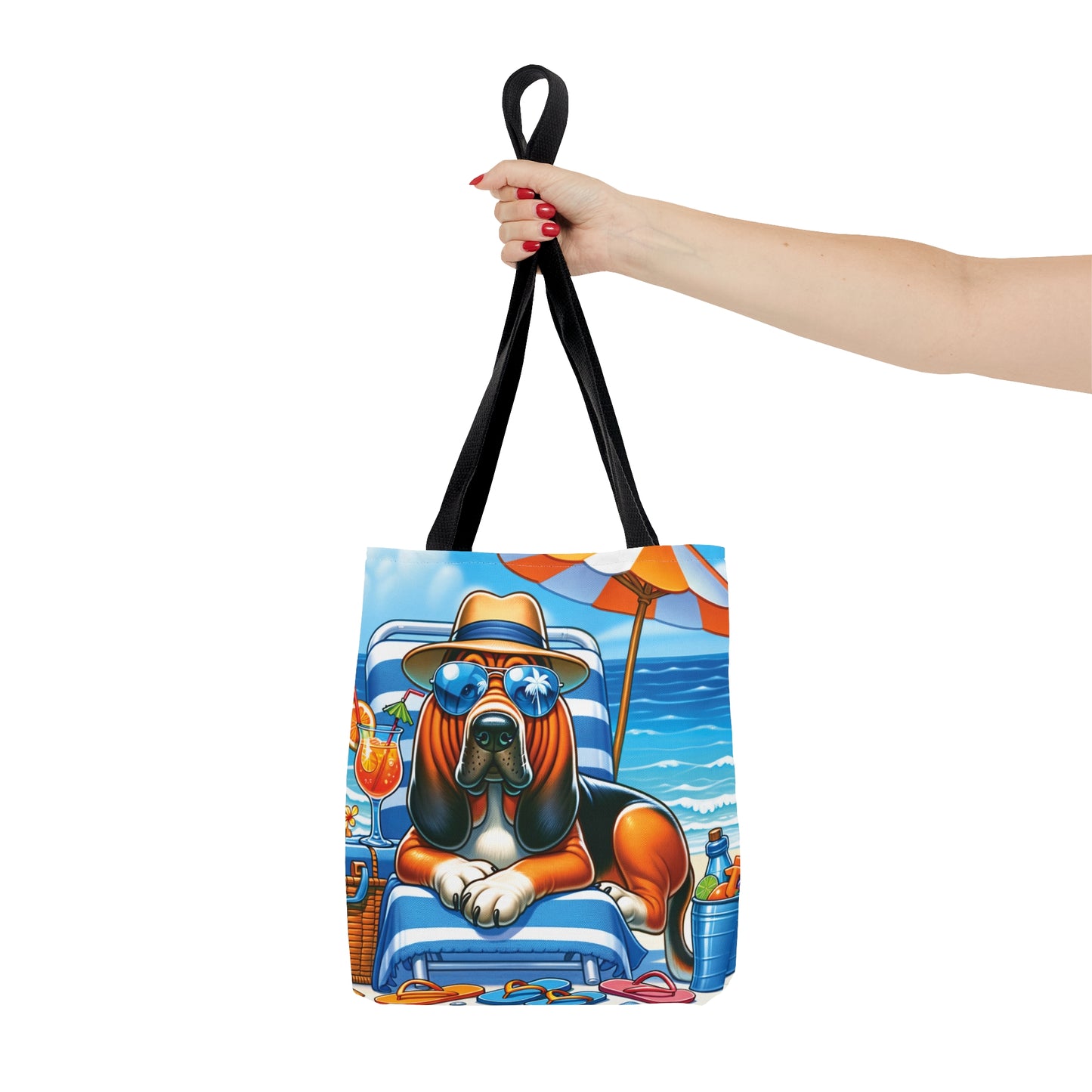 Tote Bag, Dog on Beach, Bloodhound, Tote bag, awd-1106