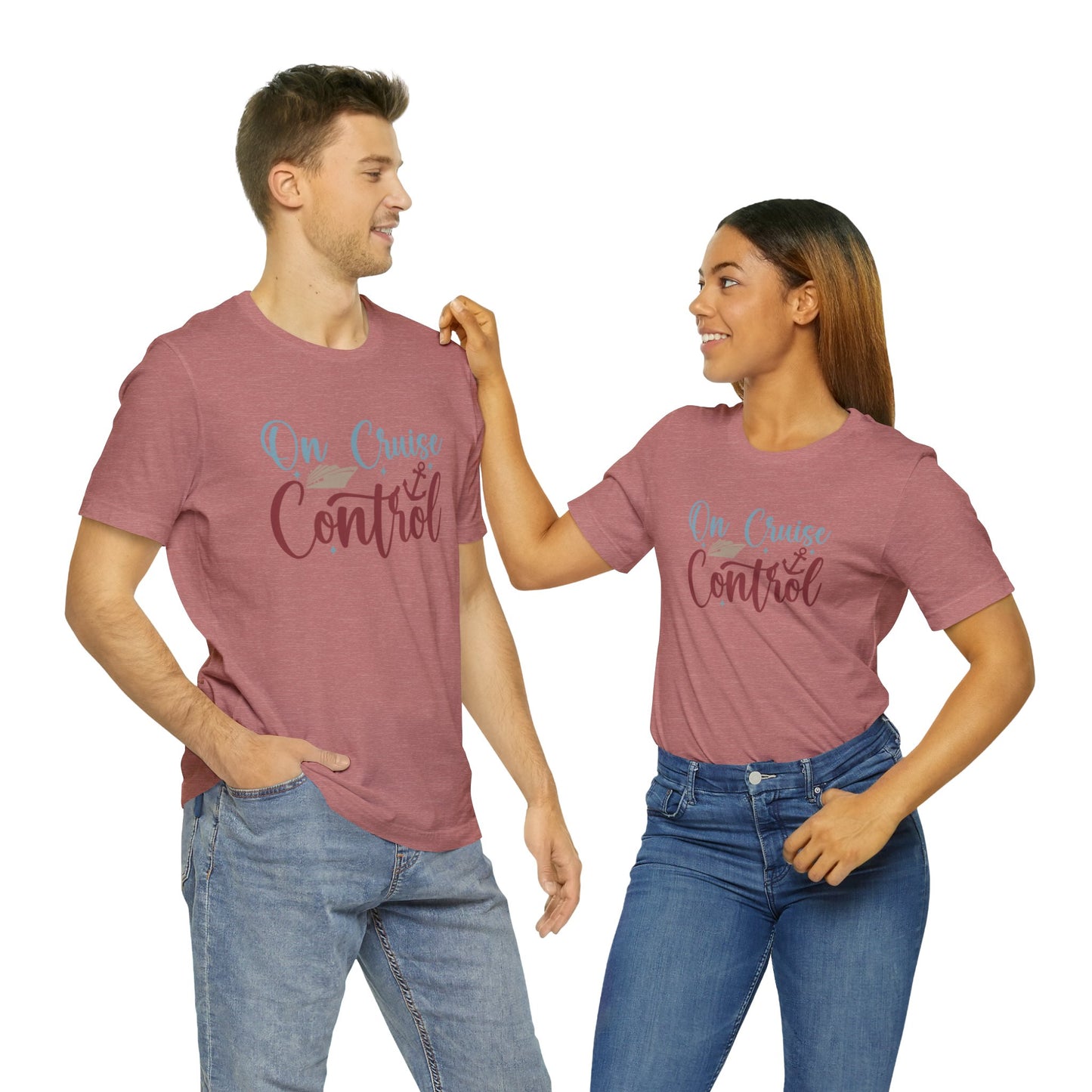 Unisex Adults Jersey Short Sleeve Tee, Cruise Tee, On Cruise Control, 100% Cotton, Light Fabric 142 g/m²