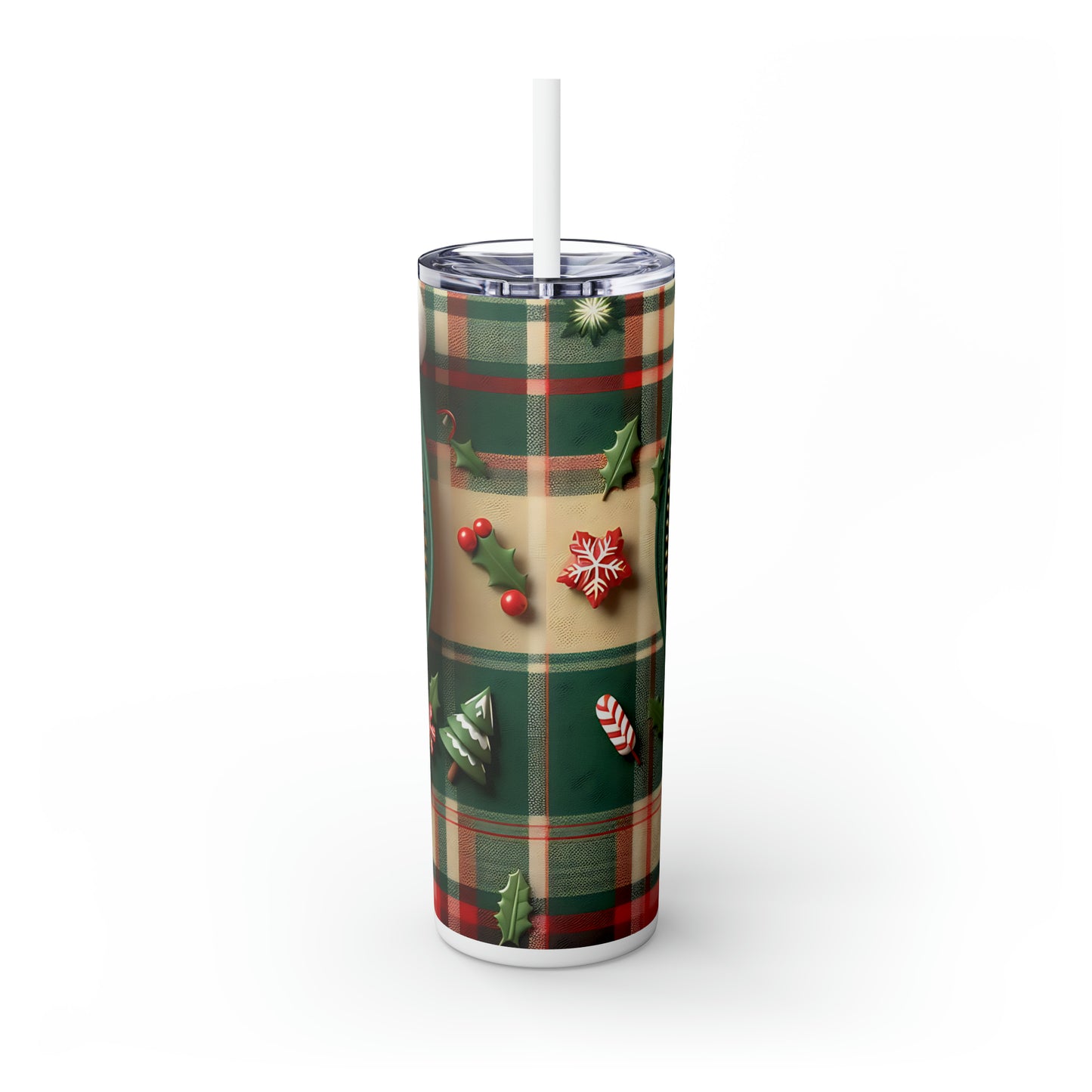 Skinny Tumbler with Straw, 20oz, Penguin