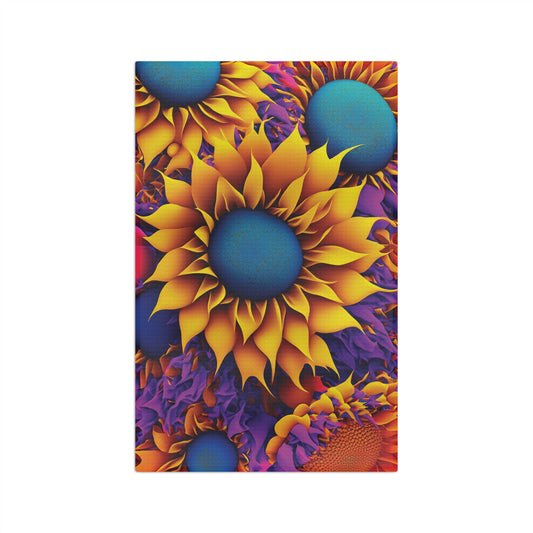 Microfiber Tea Towel Retro Sunflowers Floral