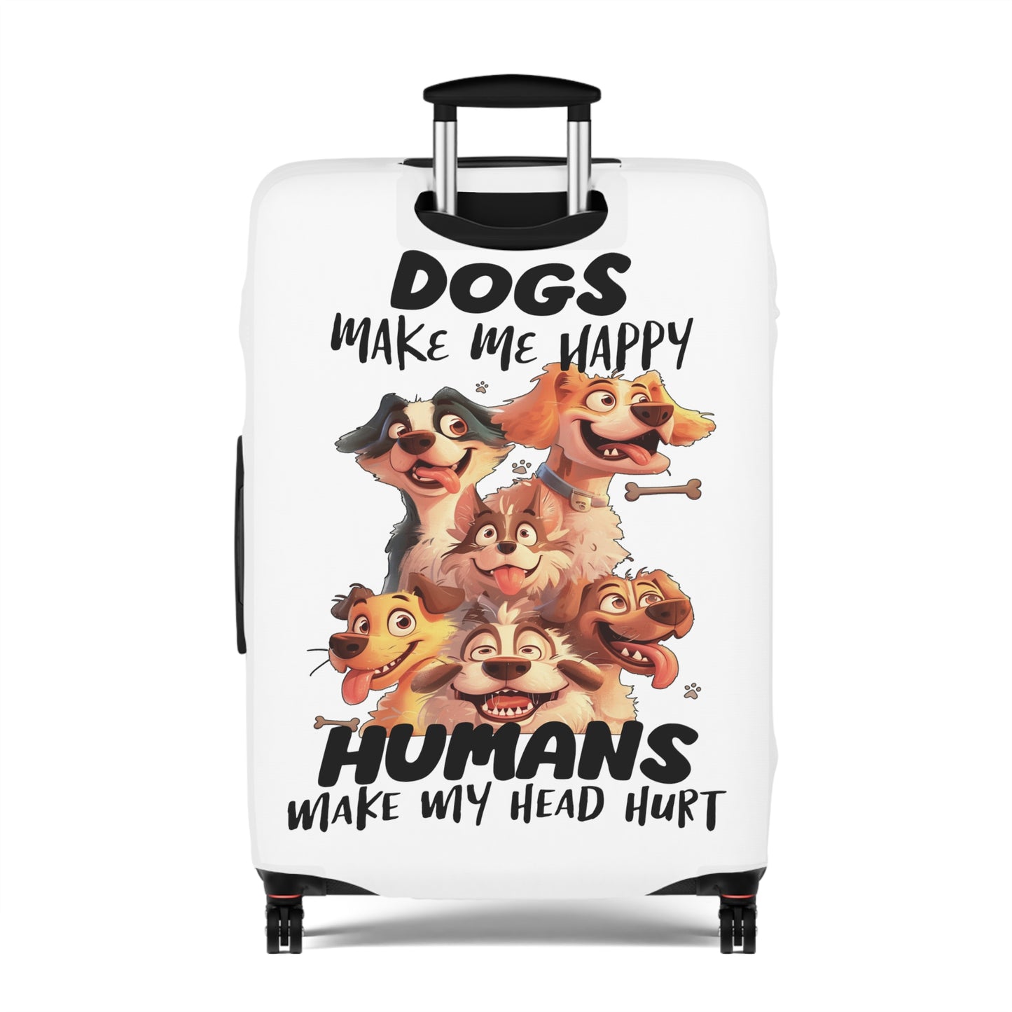 Luggage Cover, Dog, Dogs make me happy, awd-4006