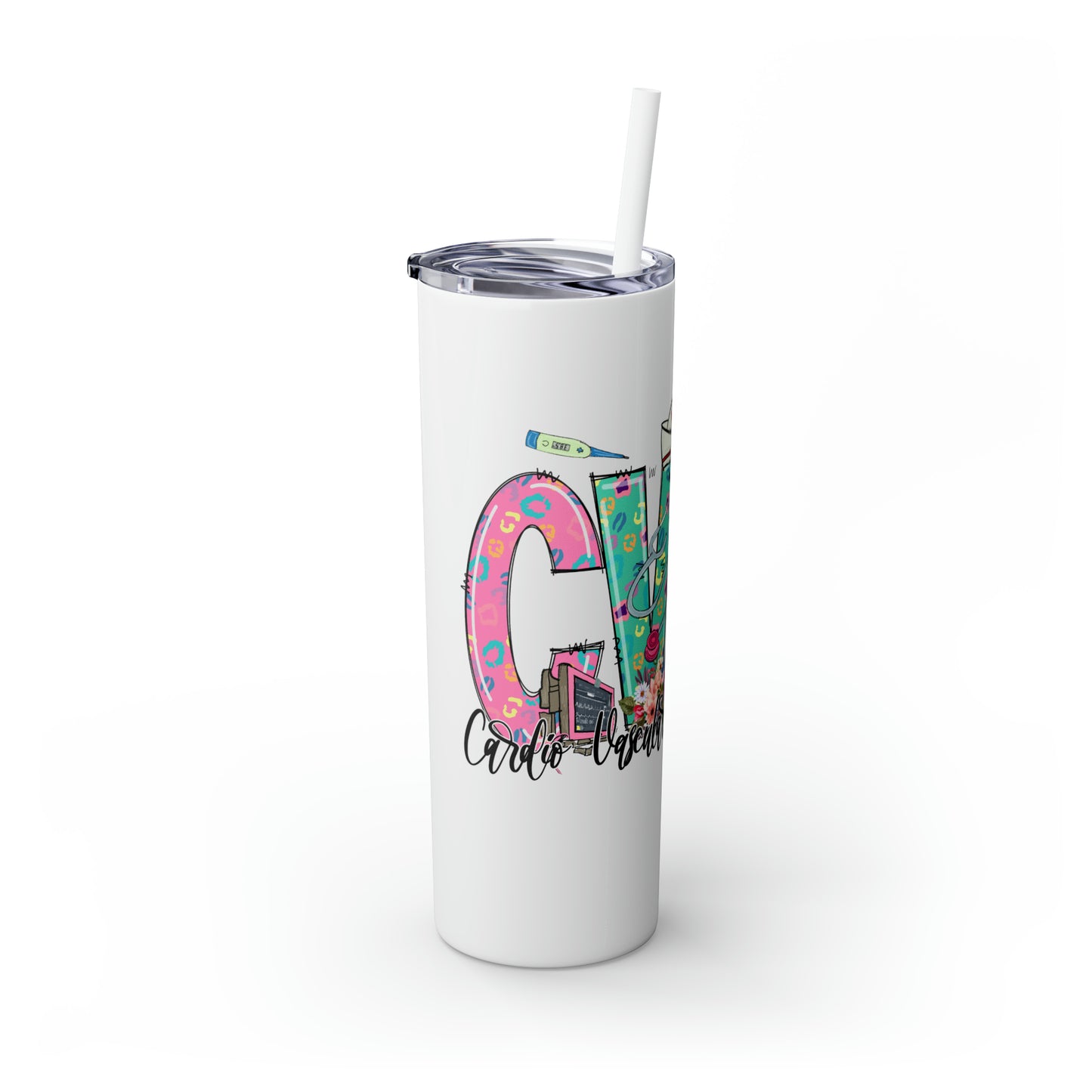 Skinny Tumbler with Straw, 20oz, Cardio Vascular