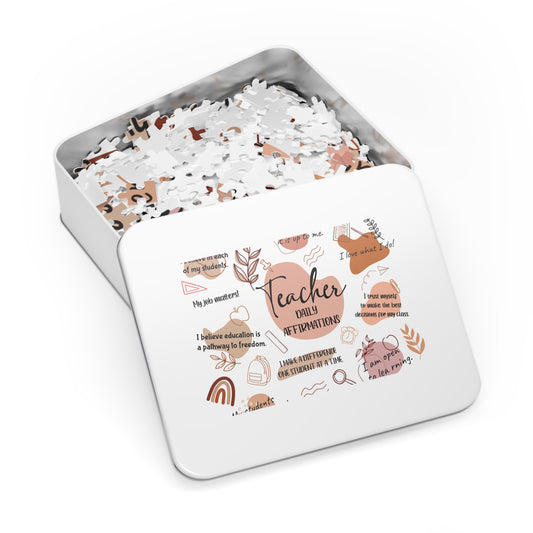 Jigsaw Puzzle in Tin, Affirmations, Teacher, Personalised/Non-Personalised, awd-502 (30, 110, 252, 500,1000-Piece)