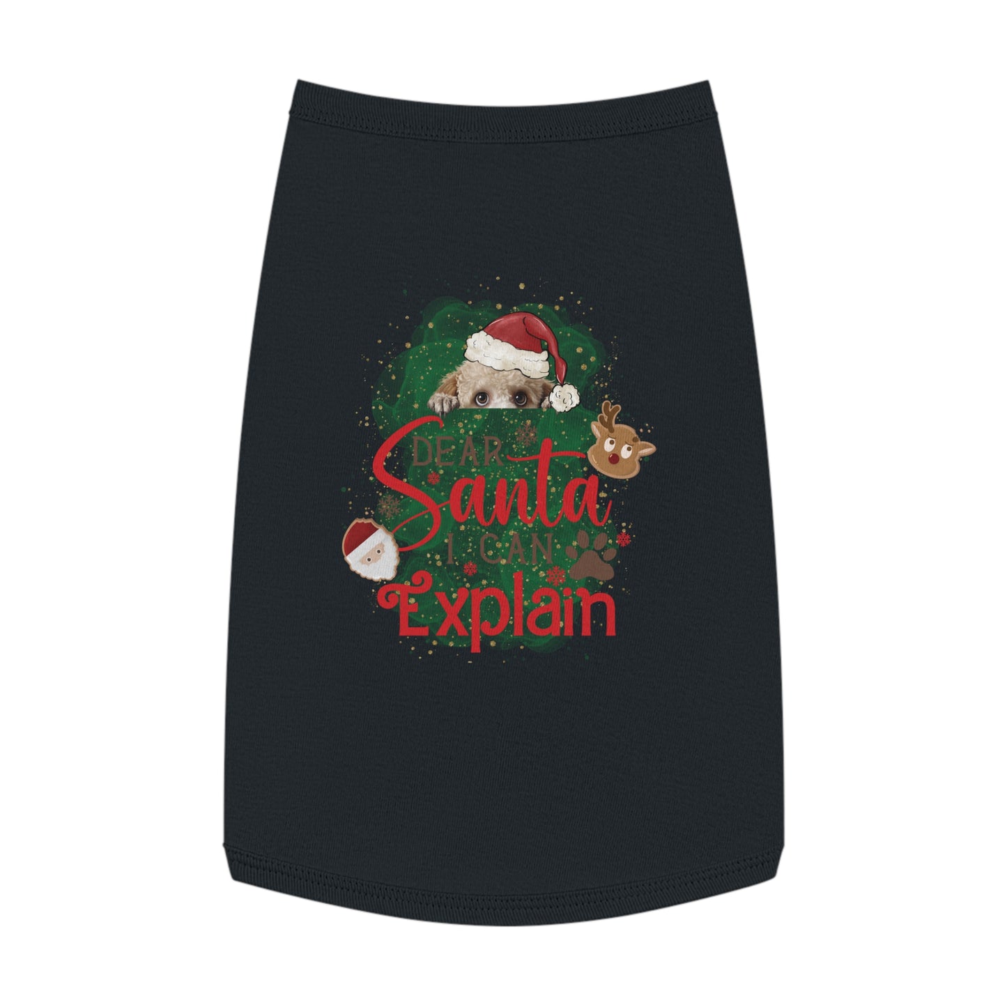 Pet Tank Top, Santa I Can Explain, Christmas Pet Tank Top