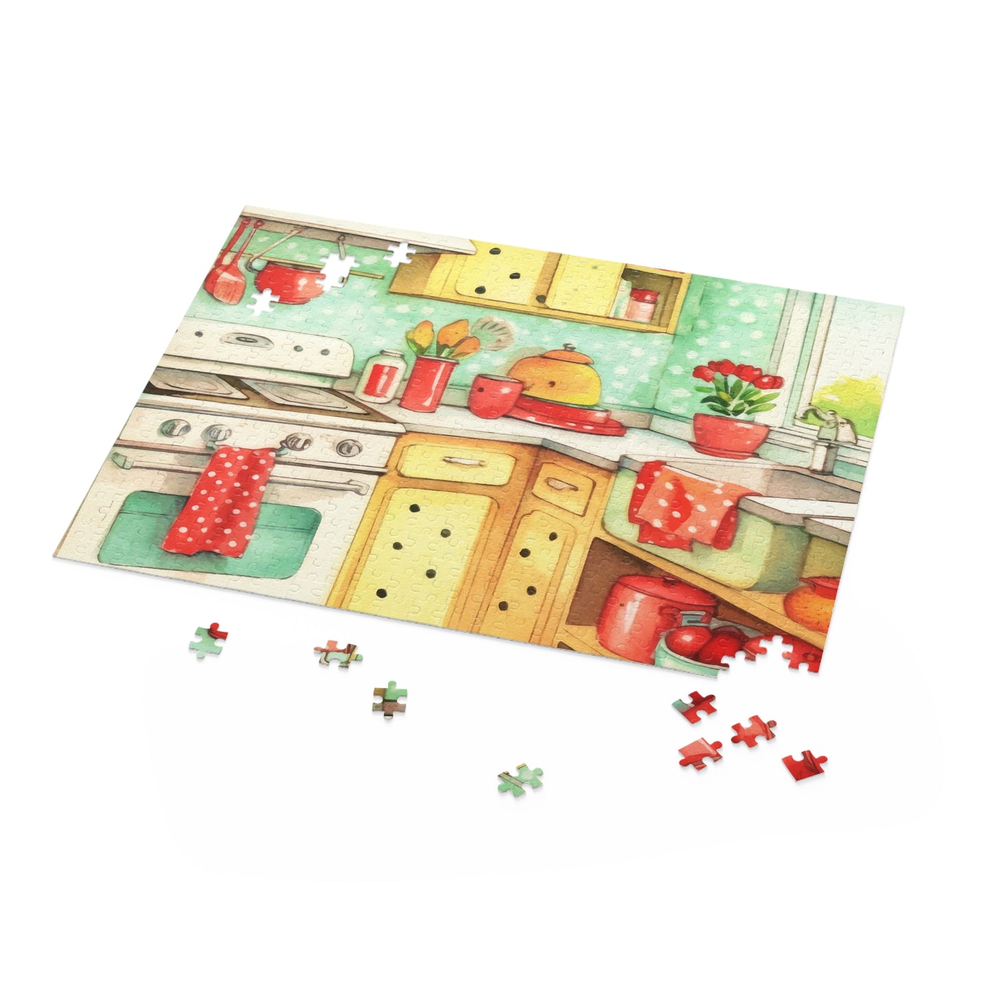 Personalised/Non-Personalised Puzzle, 1950's Kitchen (120, 252, 500-Piece)