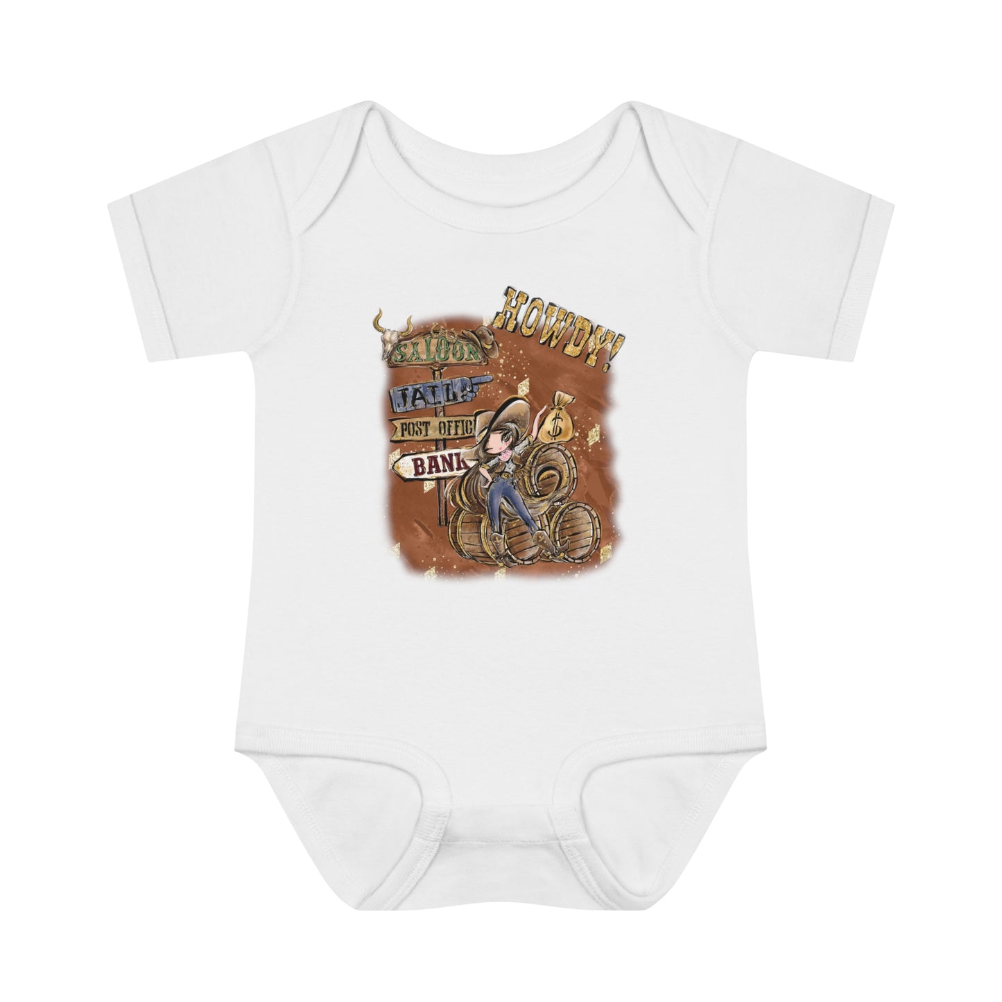 Infant Baby Rib Bodysuit, Howdy Cowgirl baby Bodysuit