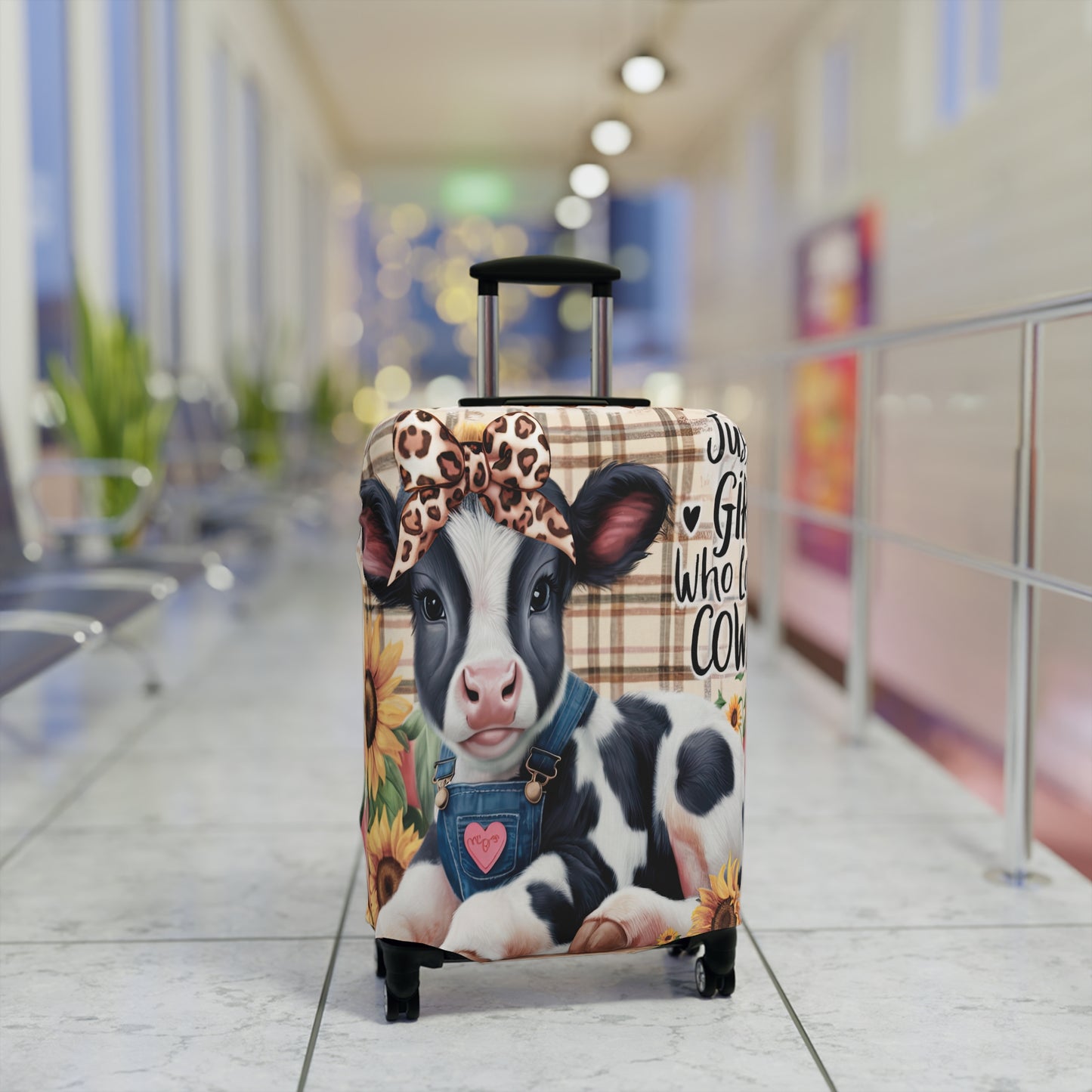 Luggage Cover, Just a Girl who Loves Cows, awd-3091