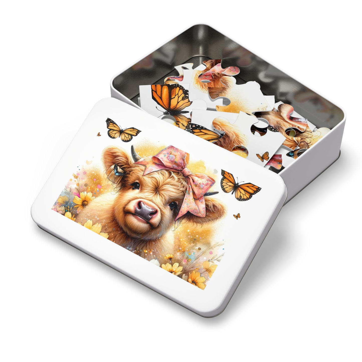 Jigsaw Puzzle, Highland Cow, Personalised/Non-Personalised (30, 110, 252, 500,1000-Piece)