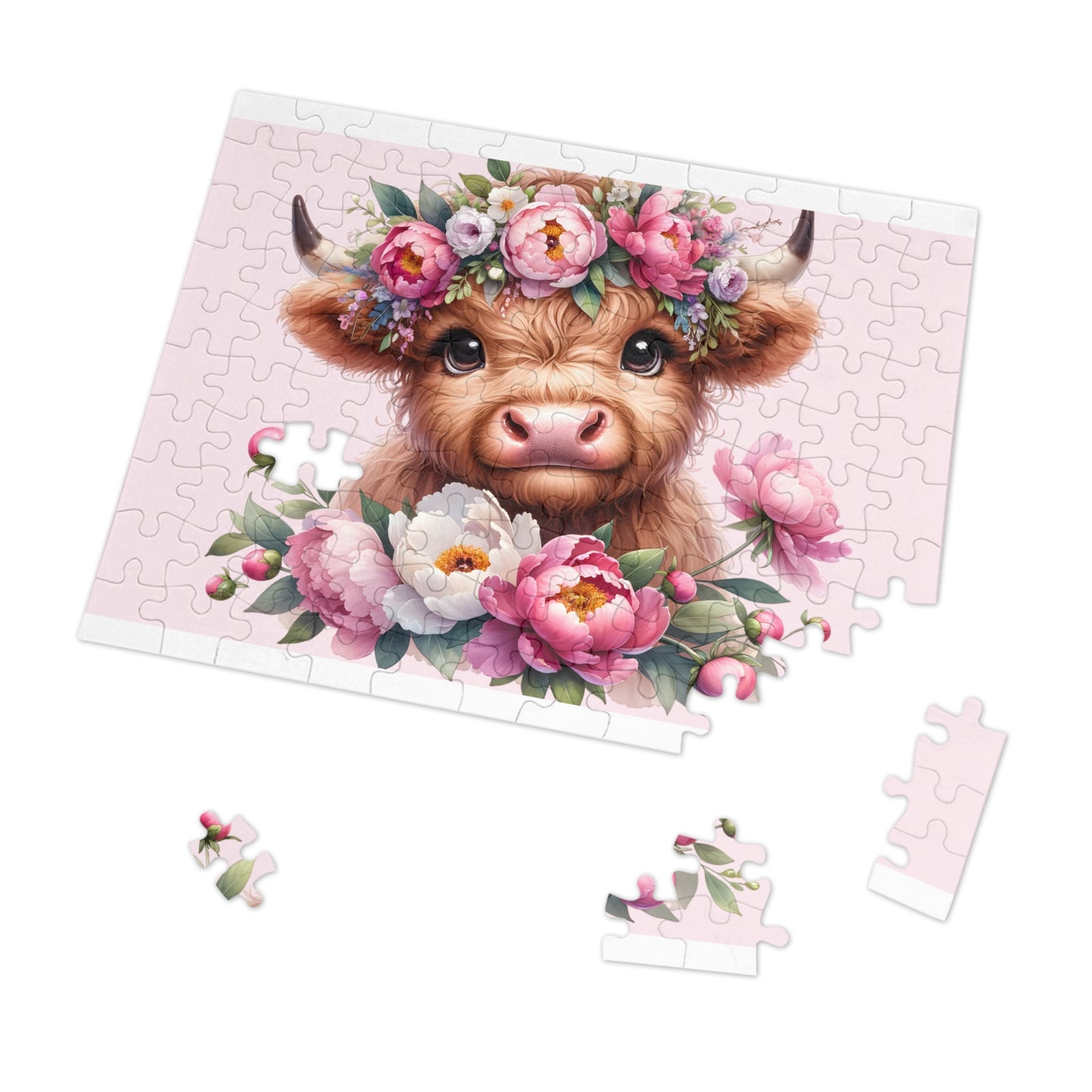 Jigsaw Puzzle, Highland Cow, Personalised/Non-Personalised (30, 110, 252, 500,1000-Piece)