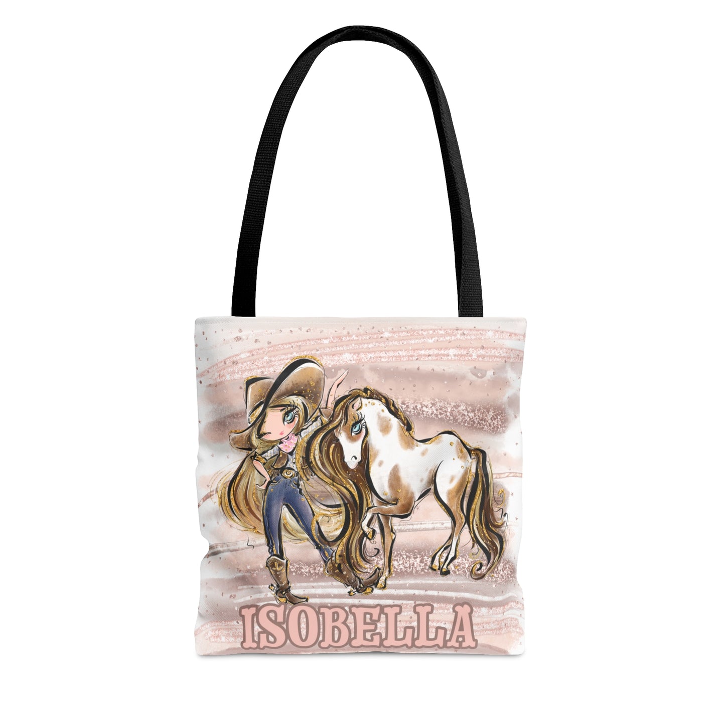 Personalised Tote Bag, Cowgirl & Horse, Blonde Hair, Blue Eyes, Tote bag