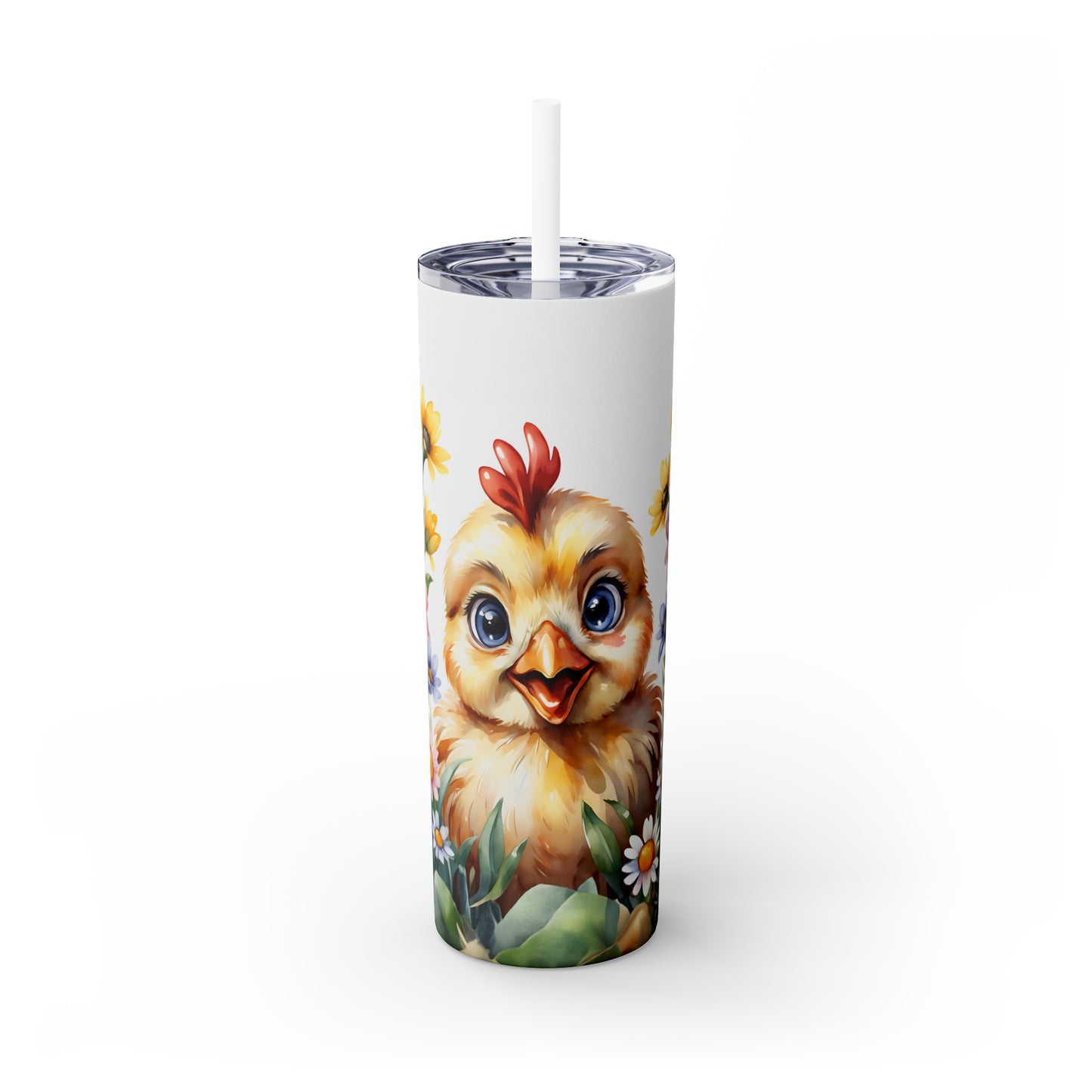 Skinny Tumbler with Straw, 20oz Chicken