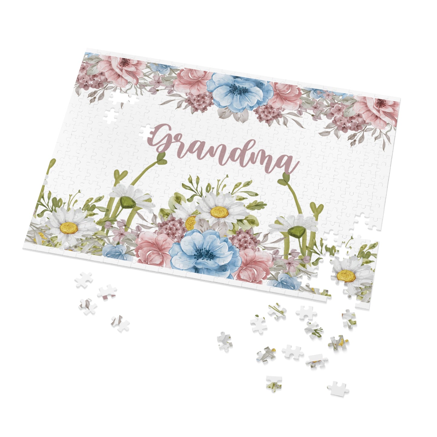 Jigsaw Puzzle, Floral, Grandma, Personalised/Non-Personalised (30, 110, 252, 500,1000-Piece)