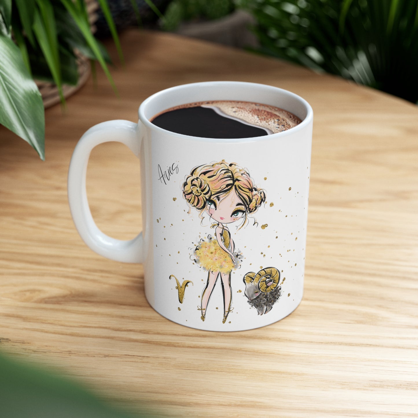 Personalised/Non Personalised Zodiac Sign, Aries, Ceramic Mug 11oz