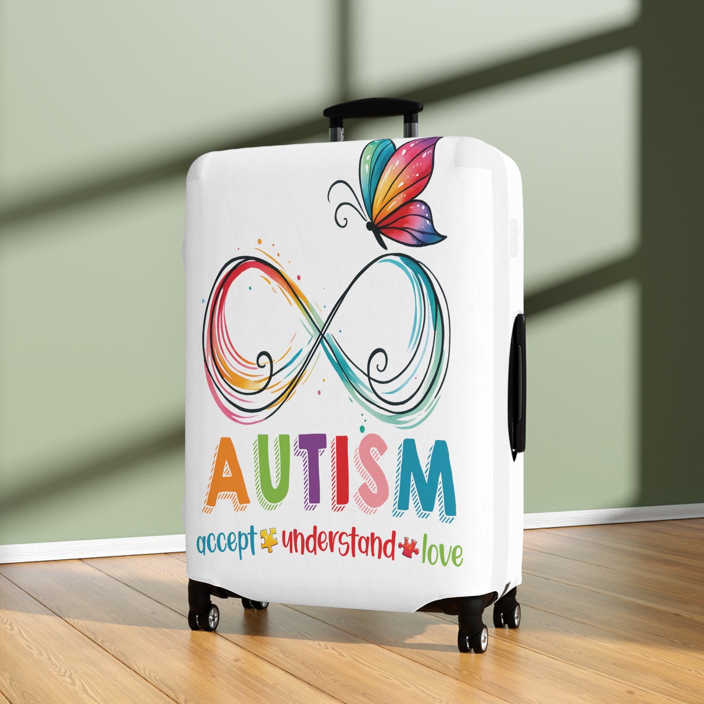 Luggage Cover, Autism, Accept, Understand, Love, awd-1074