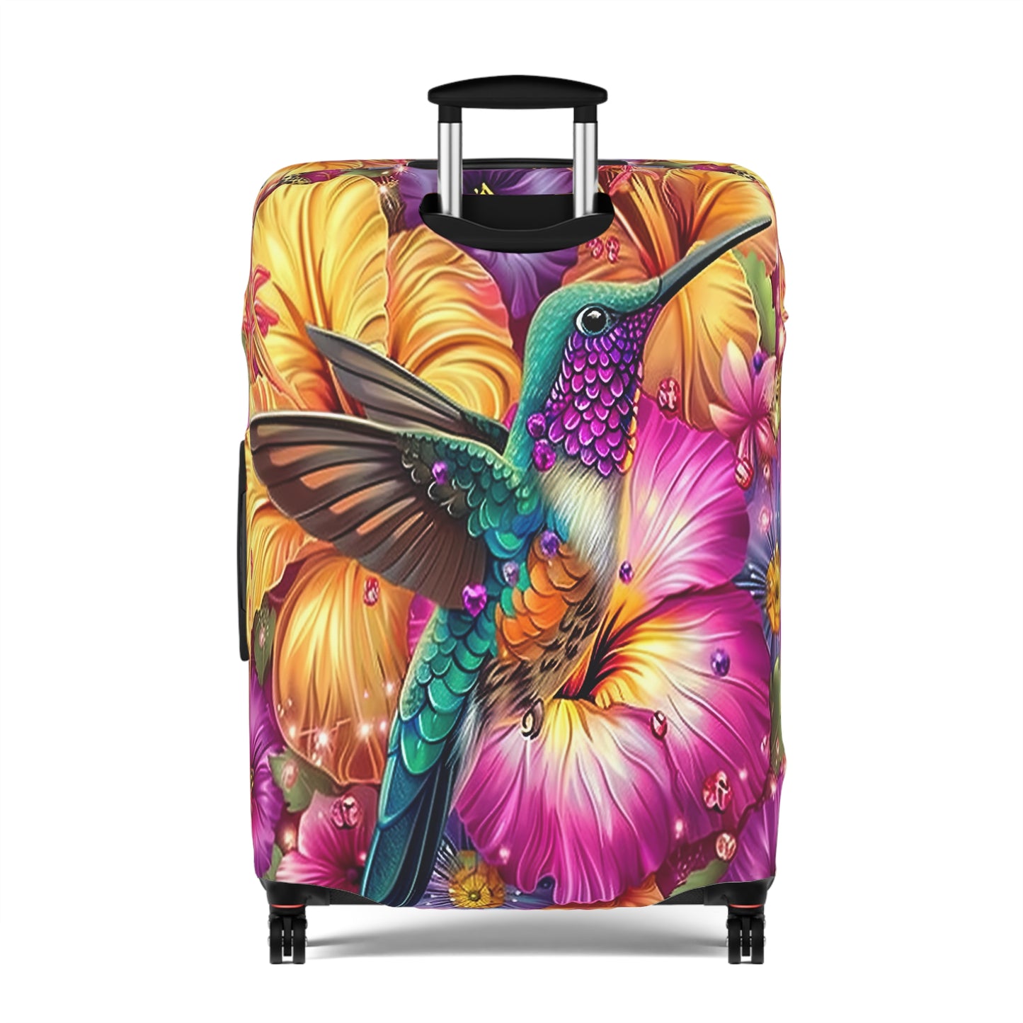 Luggage Cover, Floral Hummingbird, awd-3098