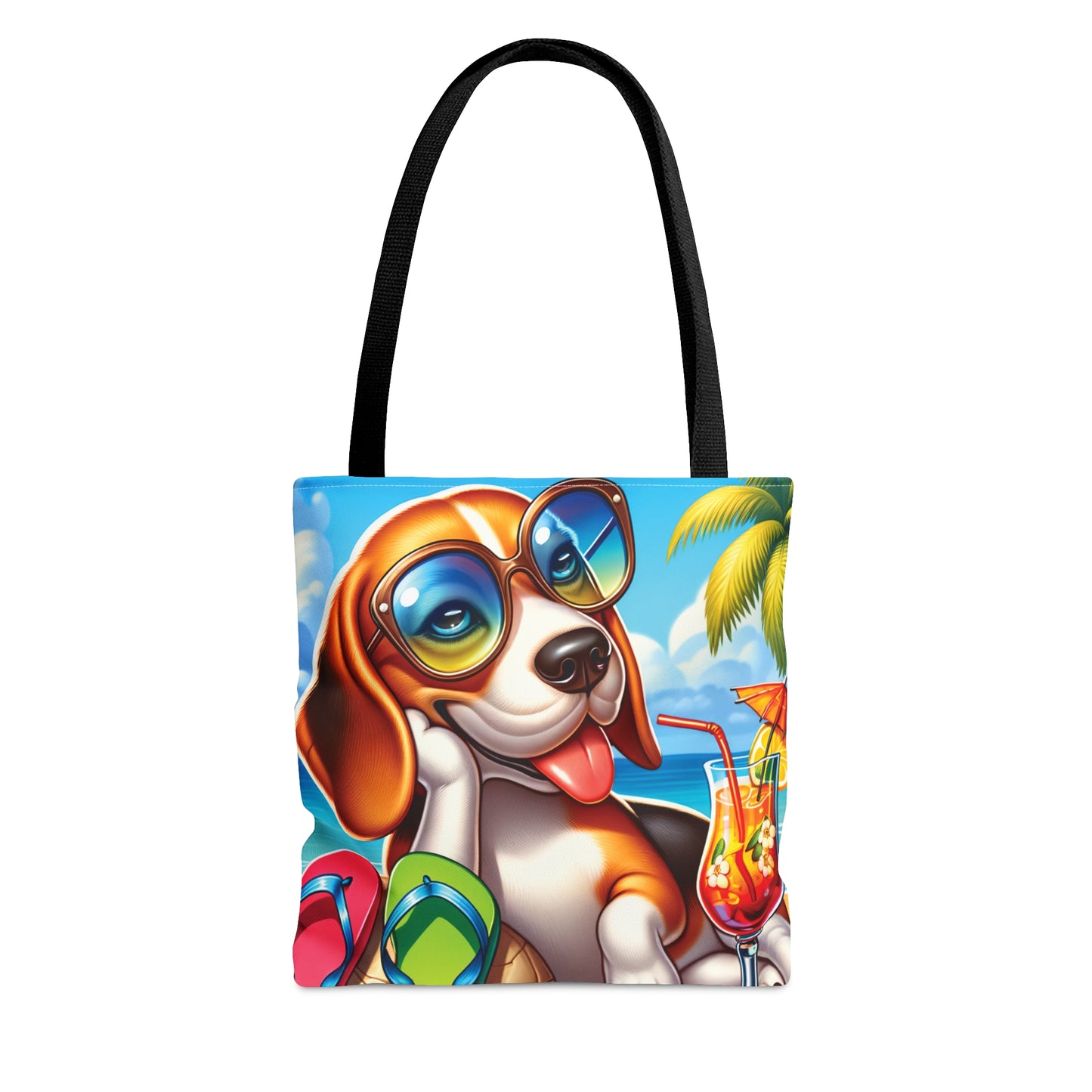 Tote Bag, Dog on Beach, Beagle, Tote bag, awd-1107