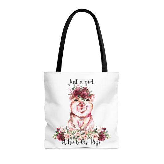 Tote Bag, Just a Girl Who Loves Pigs, Personalised/Non-Personalised Tote bag