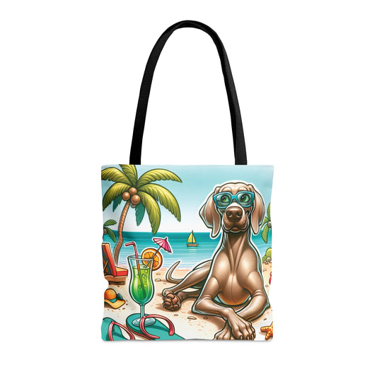 Tote Bag, Dog on Beach, Weimaraner2, Tote bag, awd-1251