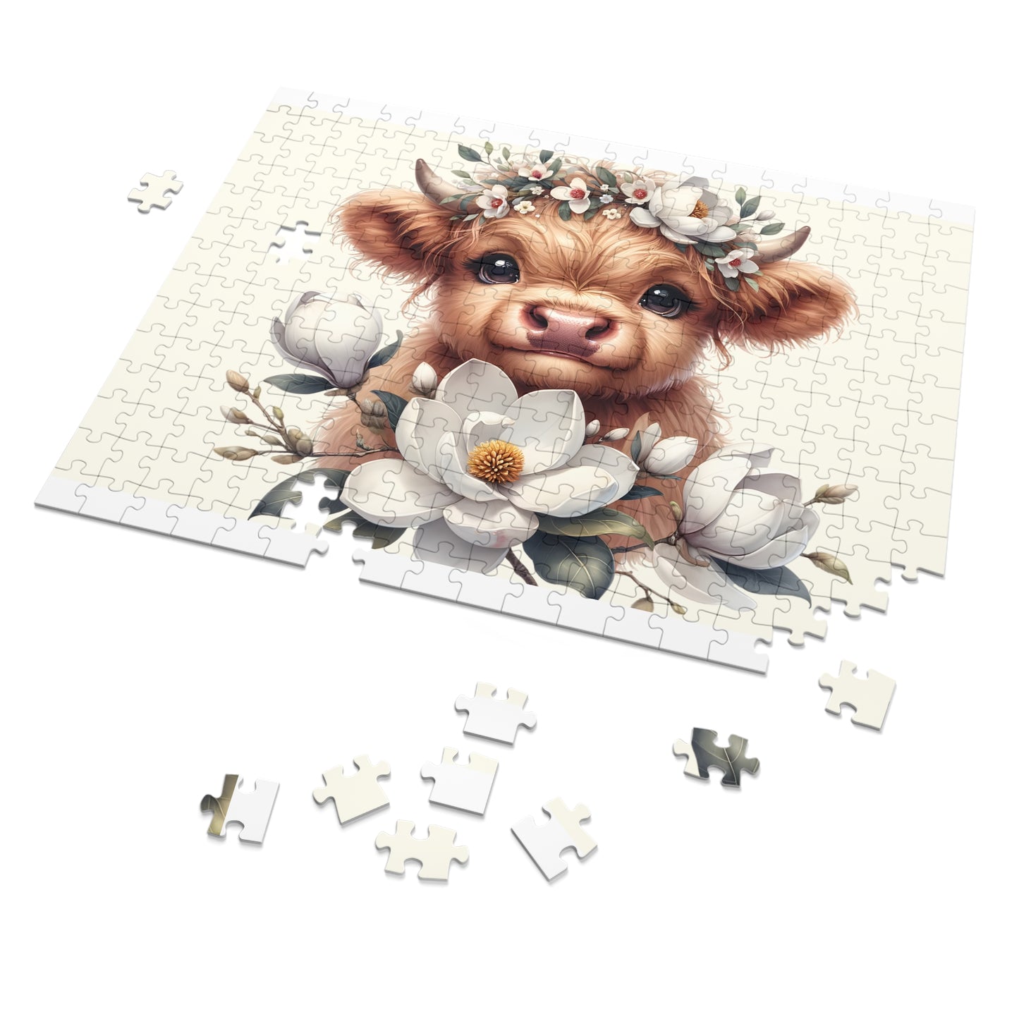 Jigsaw Puzzle, Highland Cow, Personalised/Non-Personalised (30, 110, 252, 500,1000-Piece)