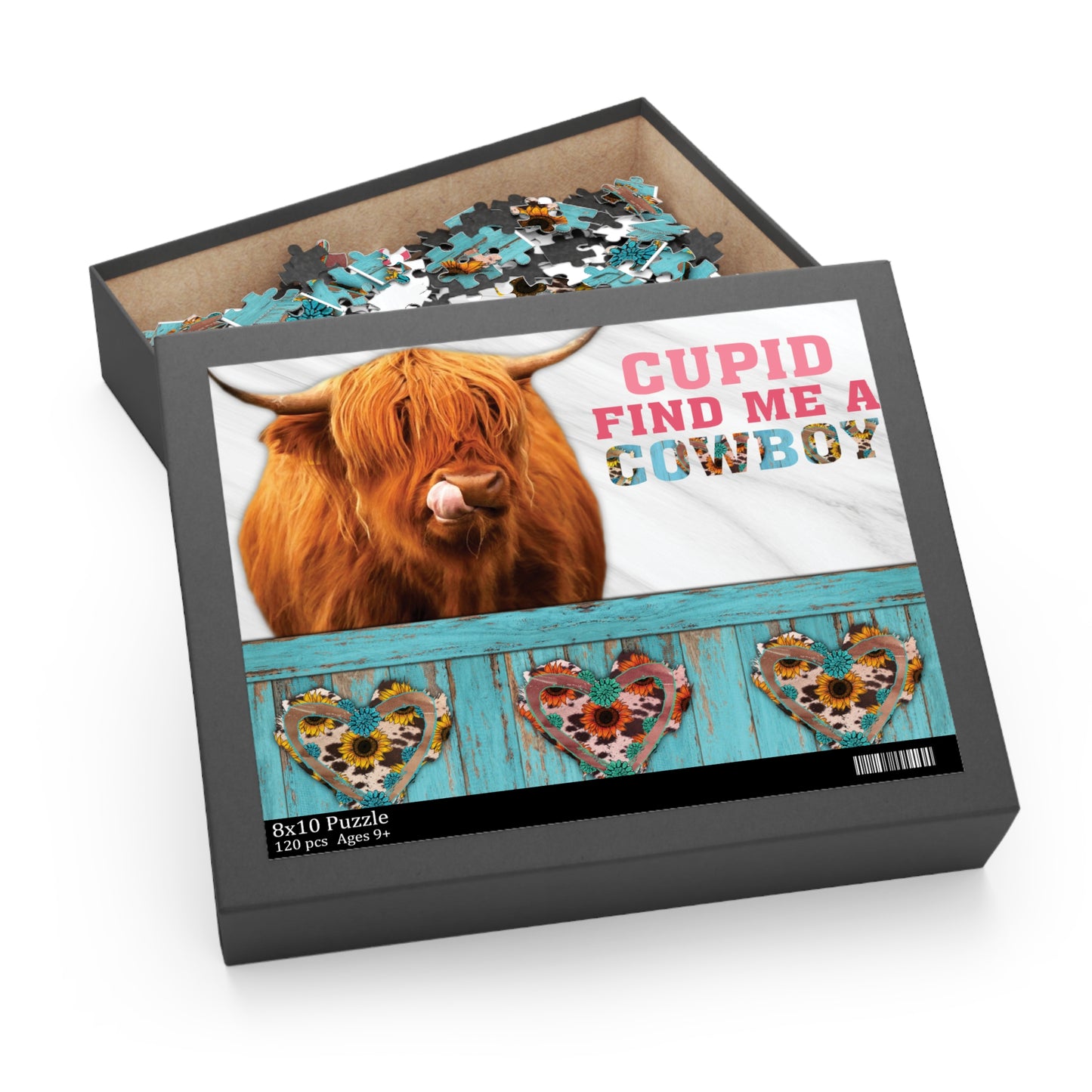 Personalised/Non-Personalised Puzzle, Highland Cow (120, 252, 500-Piece)