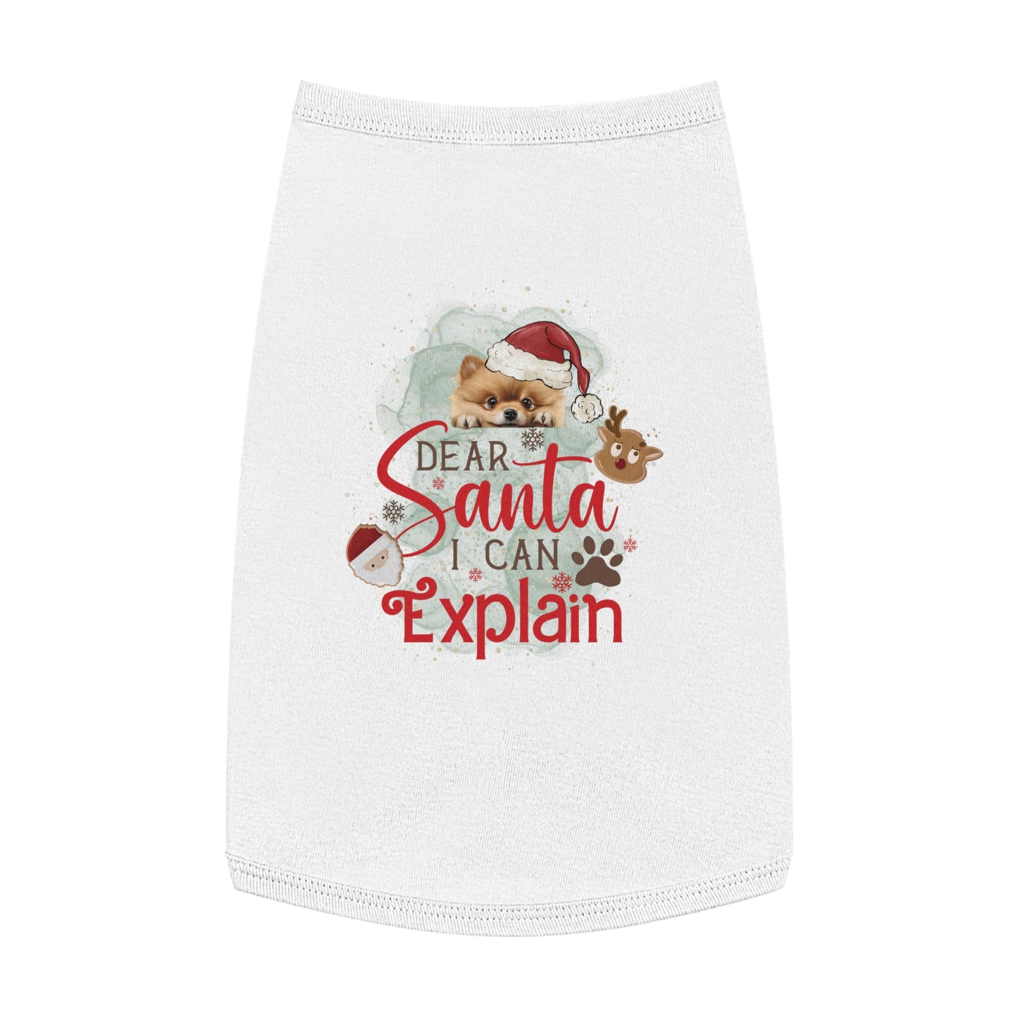 Pet Tank Top, Santa I Can Explain, Christmas Pet Tank Top