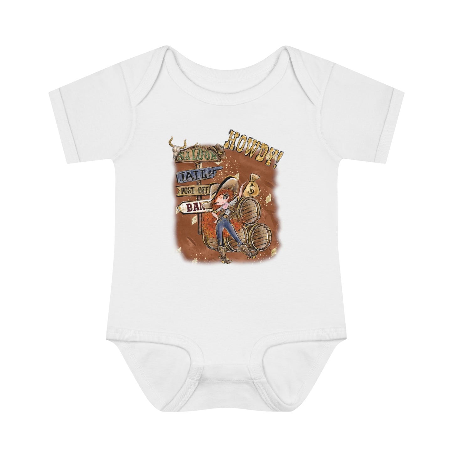 Infant Baby Rib Bodysuit, Howdy Cowgirl baby Bodysuit