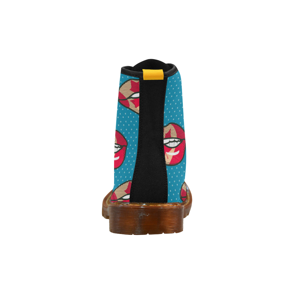 lip pattern with canadian flag honey Martin Boots For Men Model 1203H