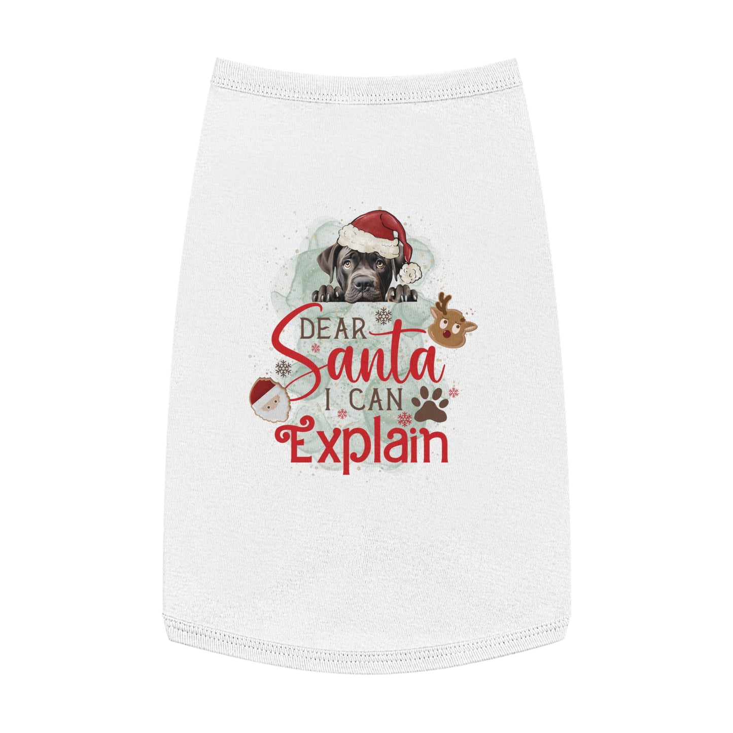 Pet Tank Top, Santa I Can Explain, Christmas Pet Tank Top