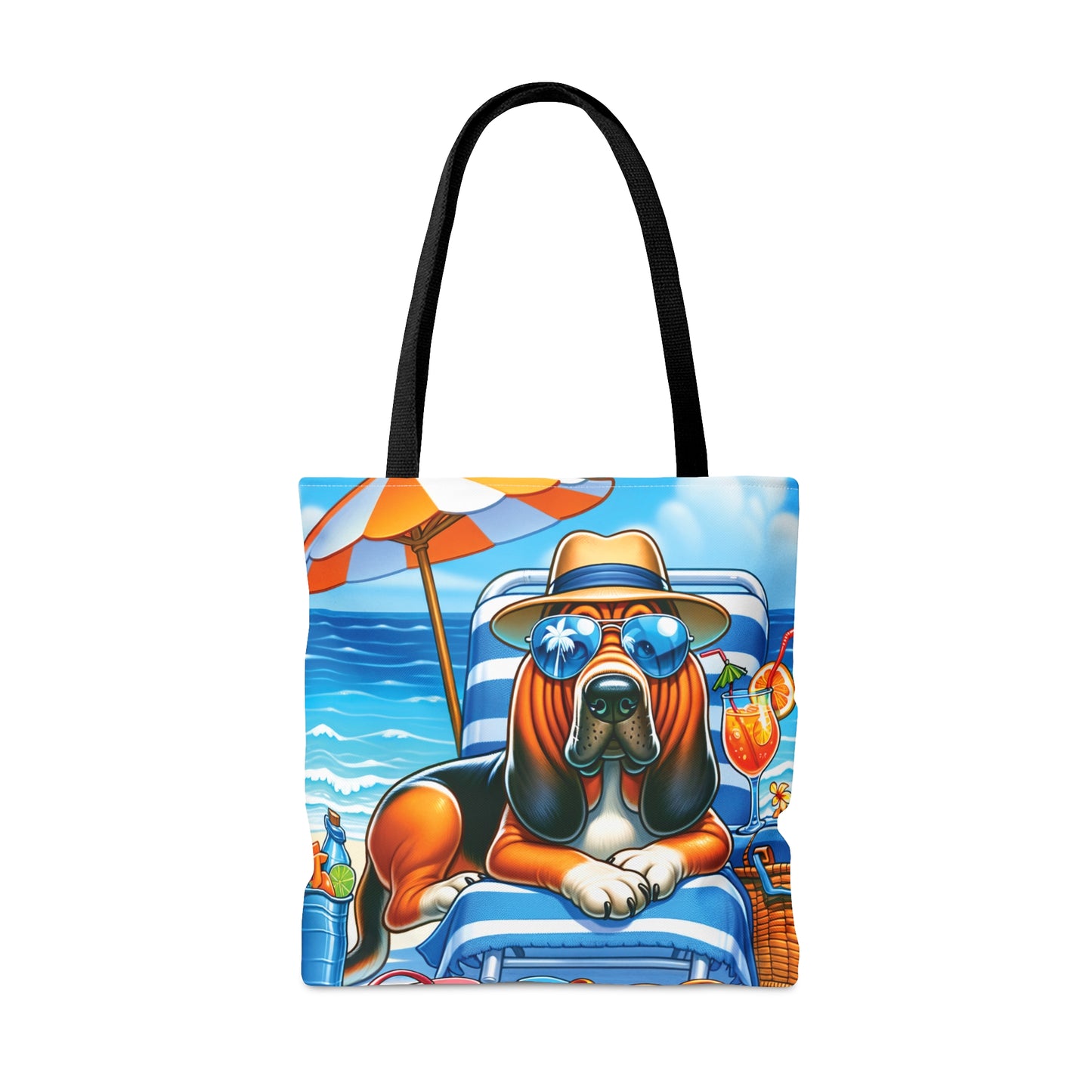 Tote Bag, Dog on Beach, Bloodhound, Tote bag, awd-1106