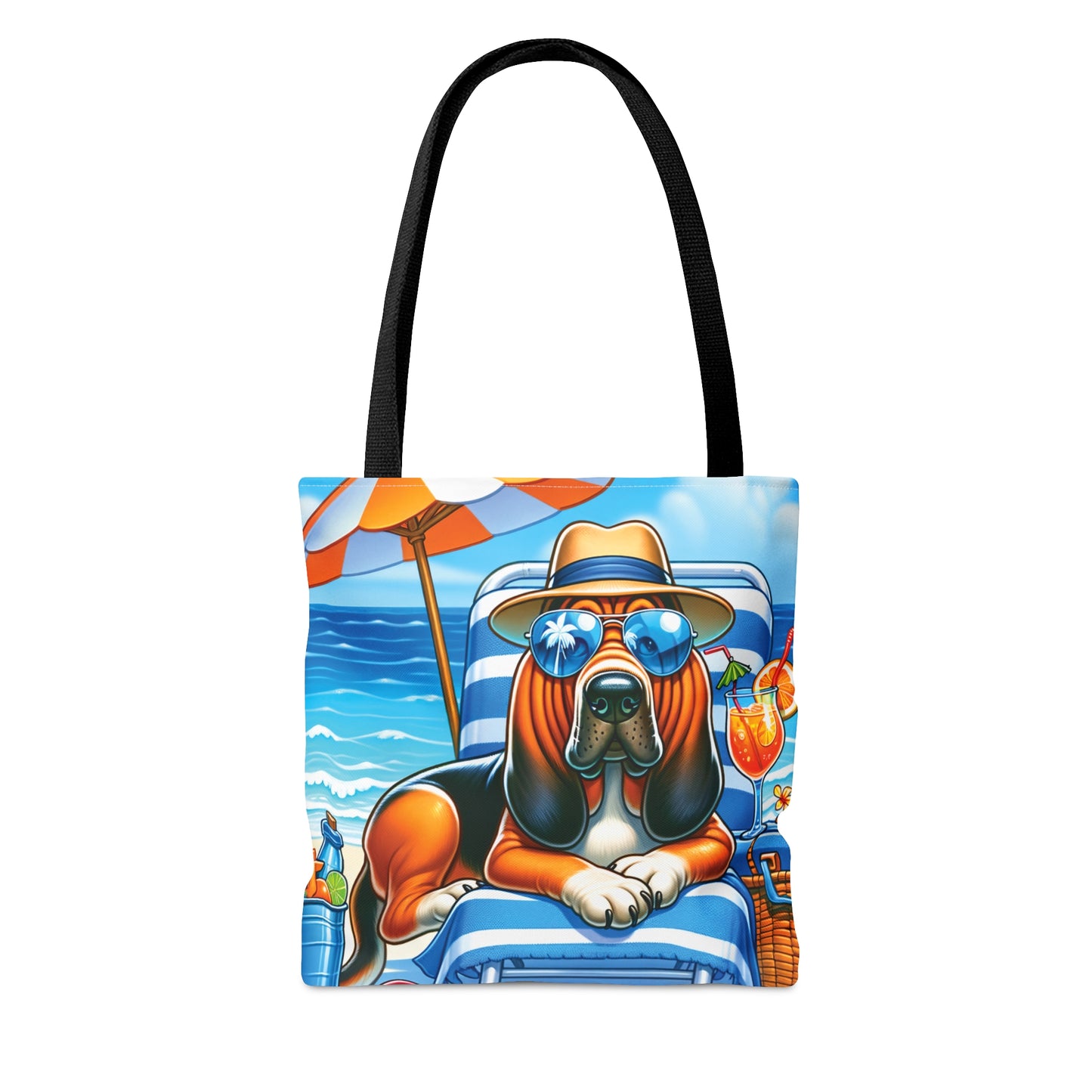 Tote Bag, Dog on Beach, Bloodhound, Tote bag, awd-1106