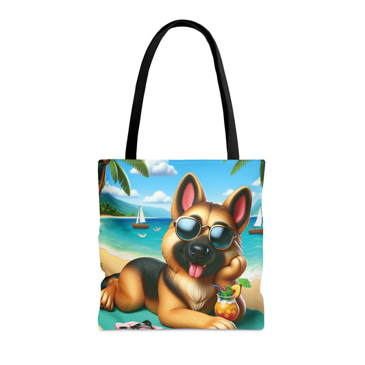 Tote Bag, Dog on Beach, German Shepherd, Tote bag, awd-1212