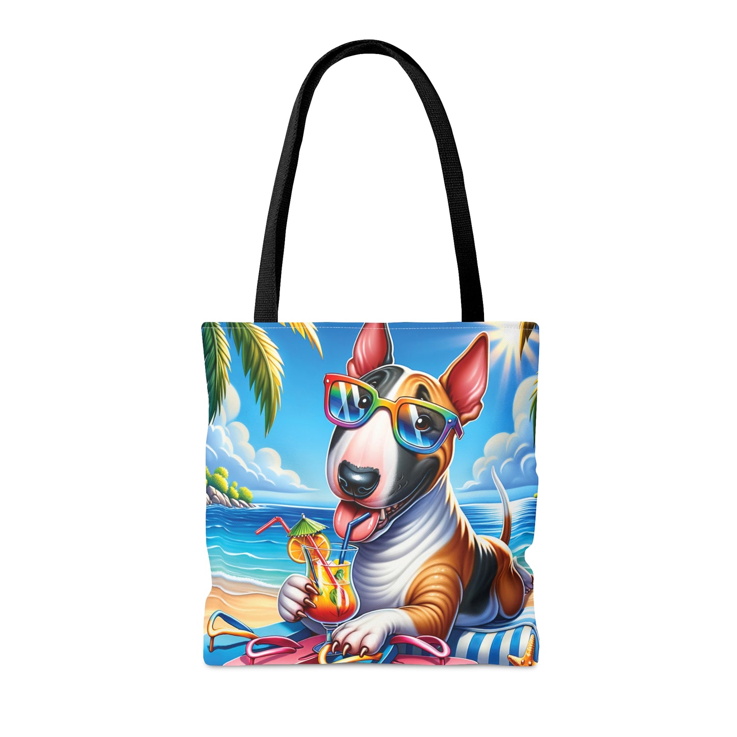 Tote Bag, Dog on Beach, Bull Terrier, Tote bag,  awd-1201